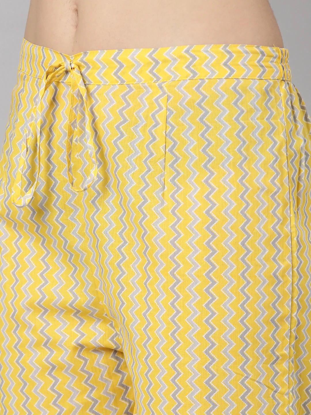 Neerus Yellow Regular Straight Floral Kurta And Trousers With Dupatta - Image 5