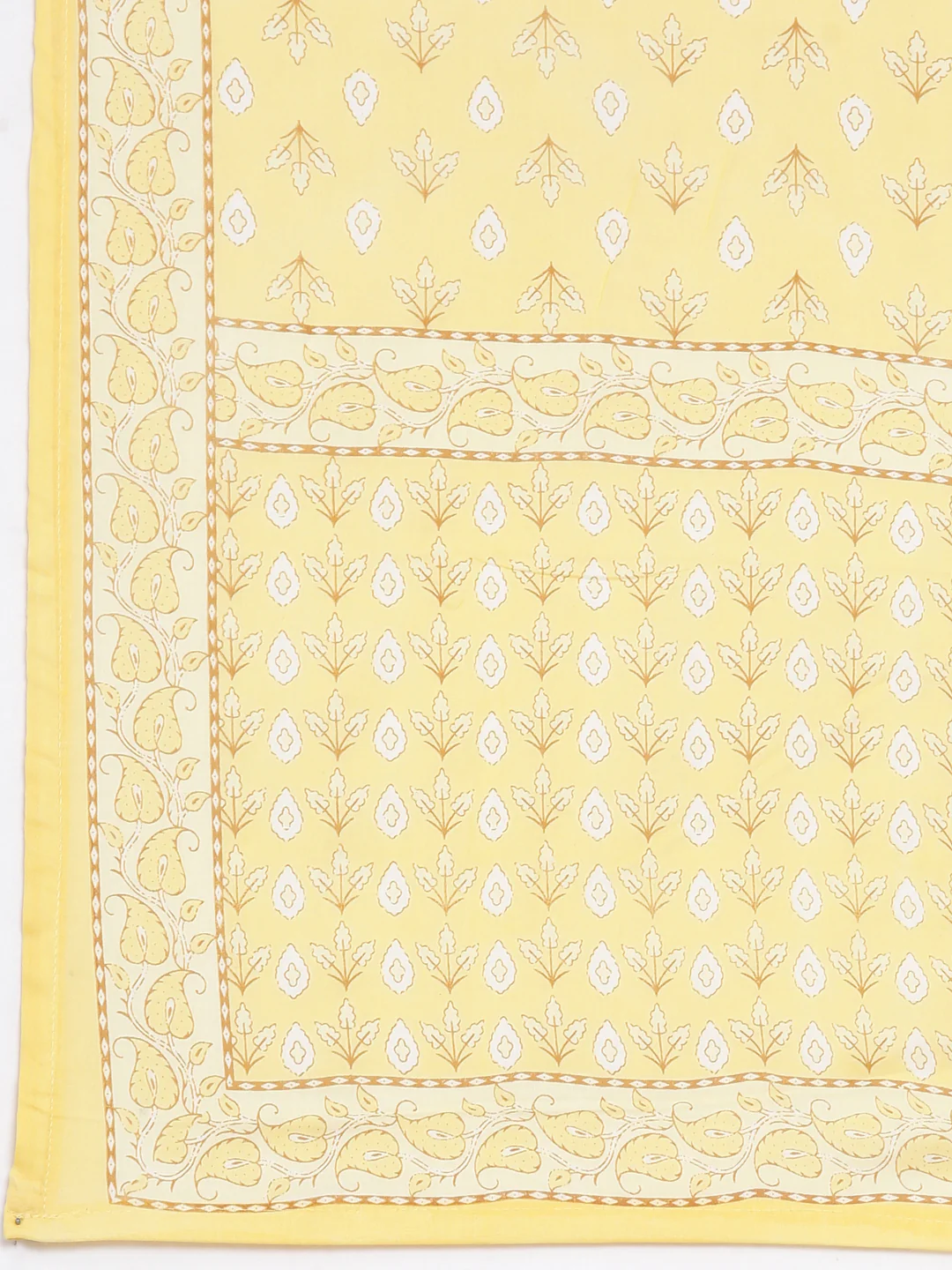 Neerus Yellow Regular Straight Printed Kurta and Trousers With Dupatta - Image 7