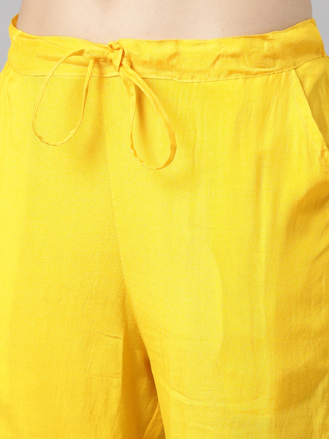 Neerus Yellow Regular Straight Printed Kurta And Trousers With Dupatta - Image 6