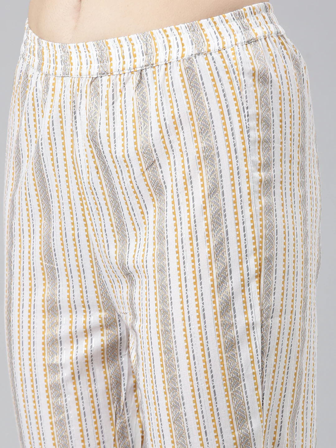 Neerus Yellow Regular Straight Printed Kurta And Trousers With Dupatta - Image 6