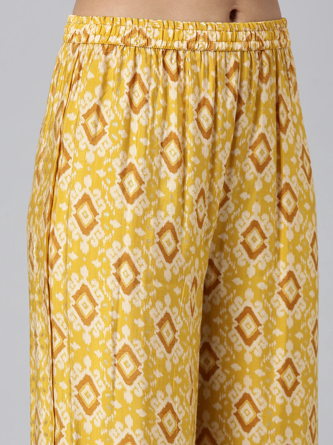 Neerus Yellow Solid Straight Kurta and Trousers - Image 6