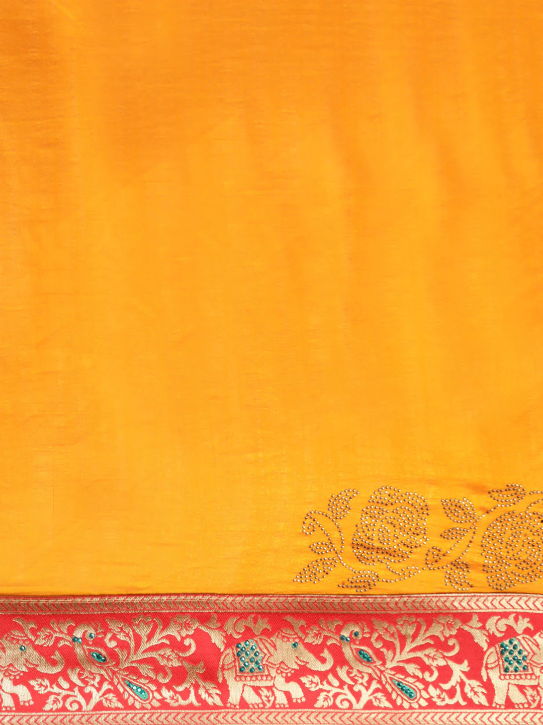 Neerus Yellow Textured Saree With Blouse - Image 4