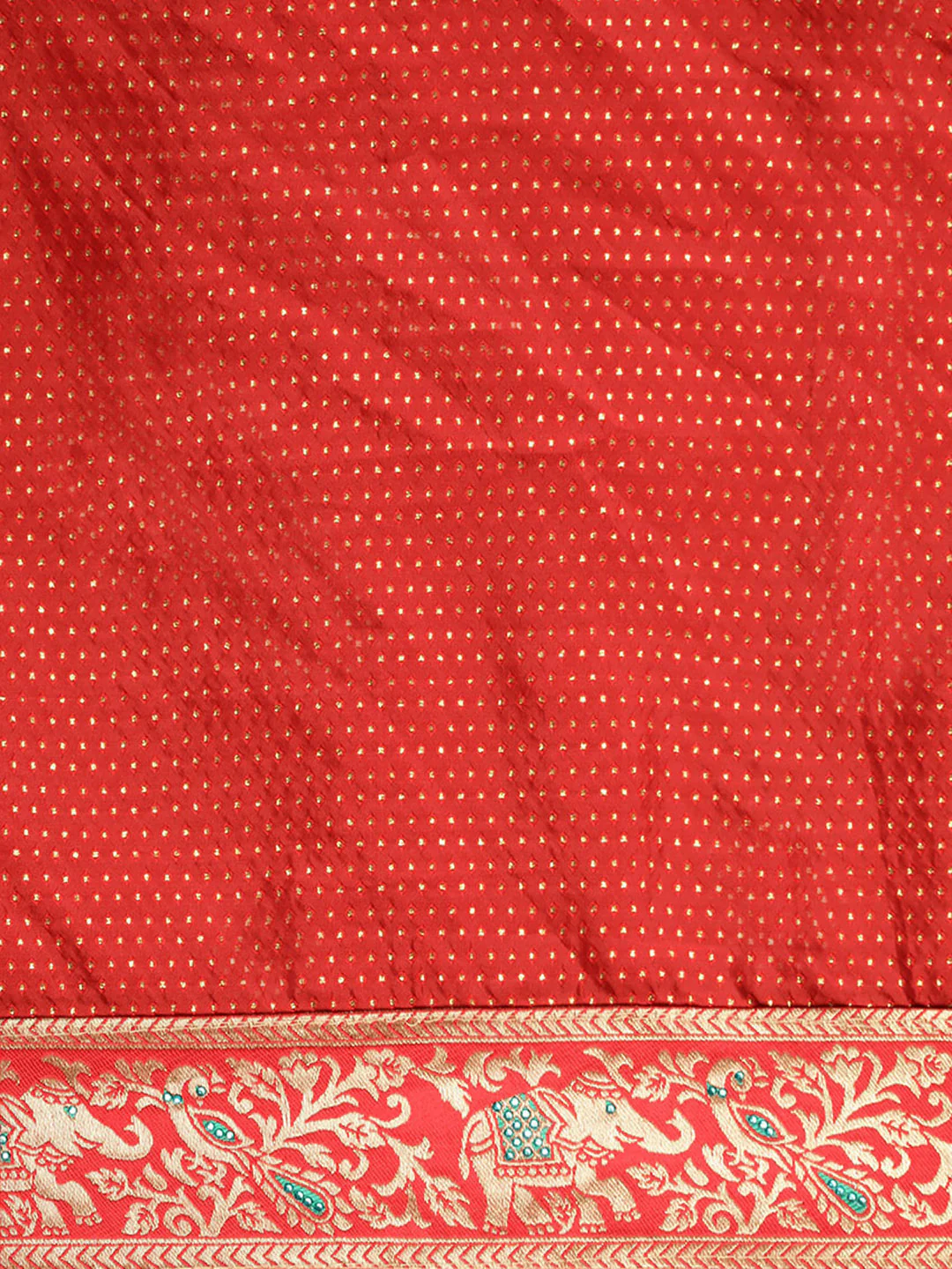 Neerus Yellow Textured Saree With Blouse - Image 7