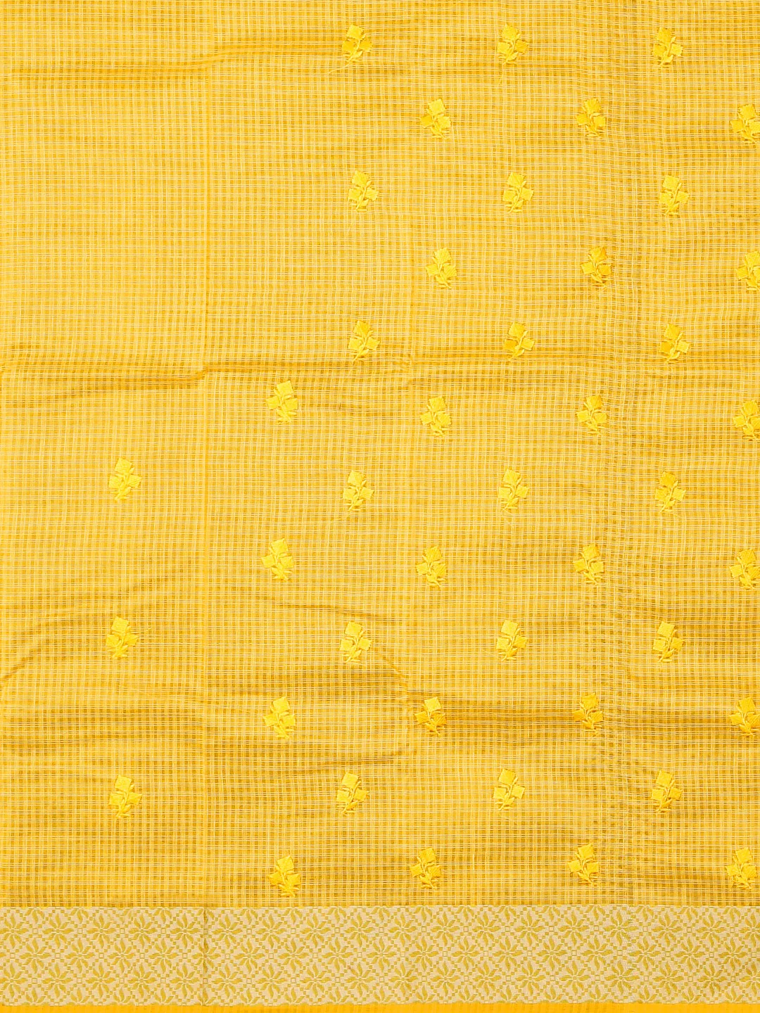 Neerus Yellow Woven Design Silk Cotton Saree - Image 3