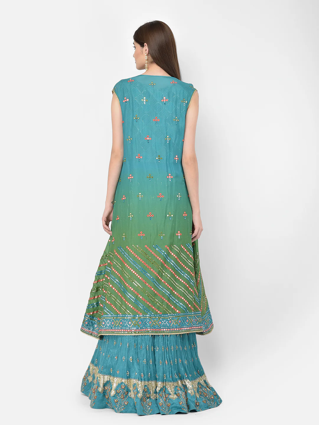 Neerus'S Green Color Georgette Fabric Suit-Anarkali - Image 6
