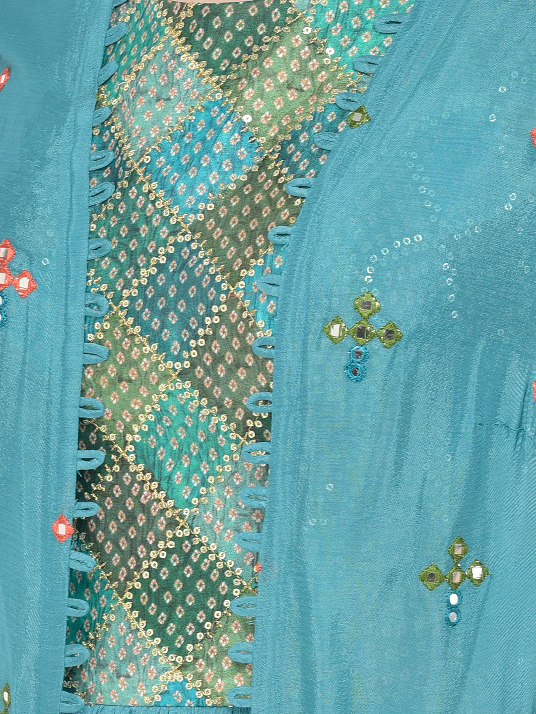 Neerus'S Green Color Georgette Fabric Suit-Anarkali - Image 9
