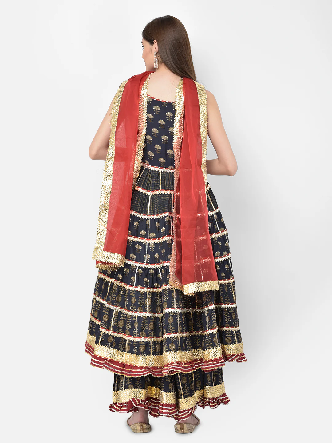 Neerus'S Navy Blue Color Rayon Fabric Suit - Image 5
