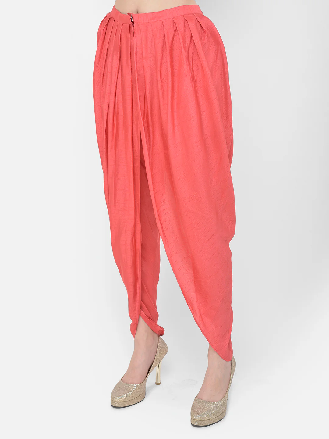 Neerus'S Tomato Color Silk Fabric Suit-Pant - Image 8