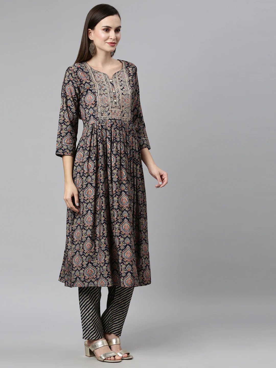 Neerusvy Blue Color Shantoon Fabric Kurta Sets