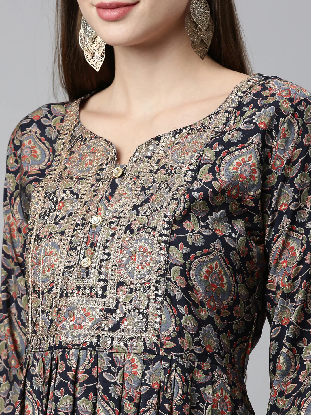 Neerusvy Blue Color Shantoon Fabric Kurta Sets - Image 3