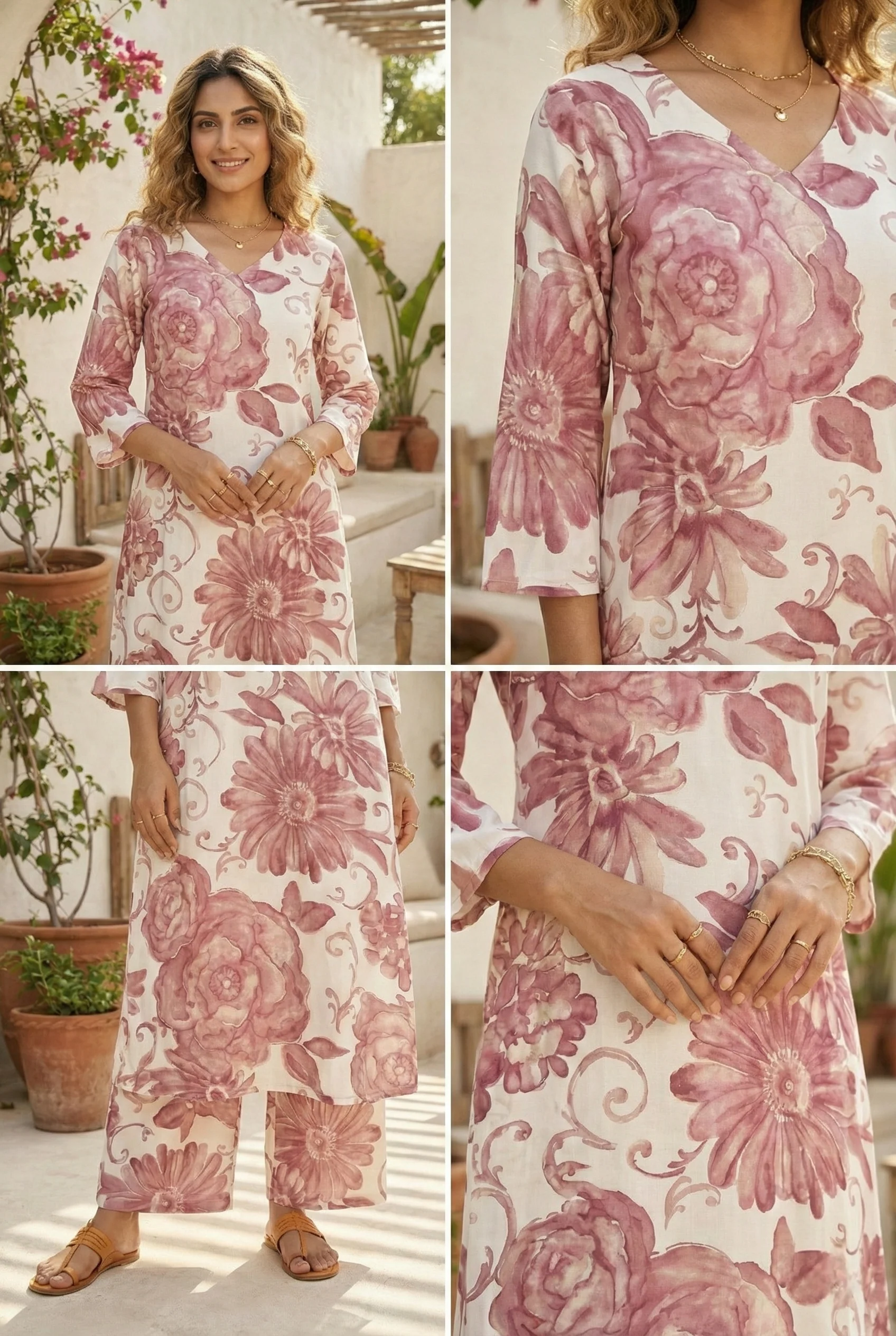 Onion Cotton Floral Digital Printed Two Piece Set - Image 5