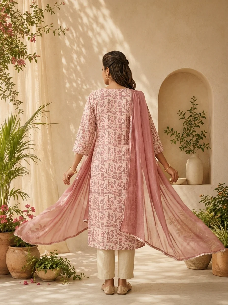 Onion Linen Patch Embroidery Three Piece Set - Image 2