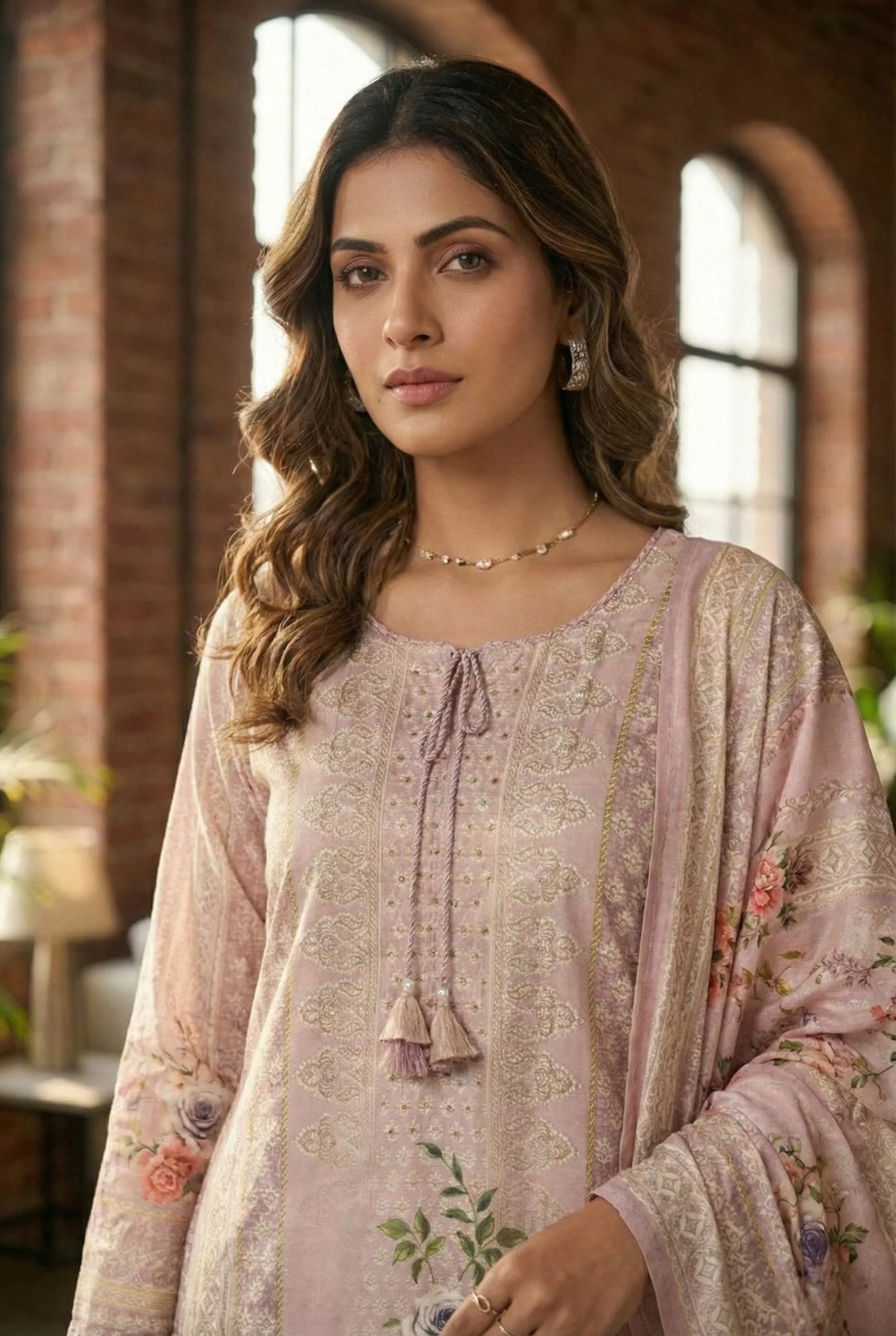 Onion Muslin Digital Printed Three Piece Set - Image 6
