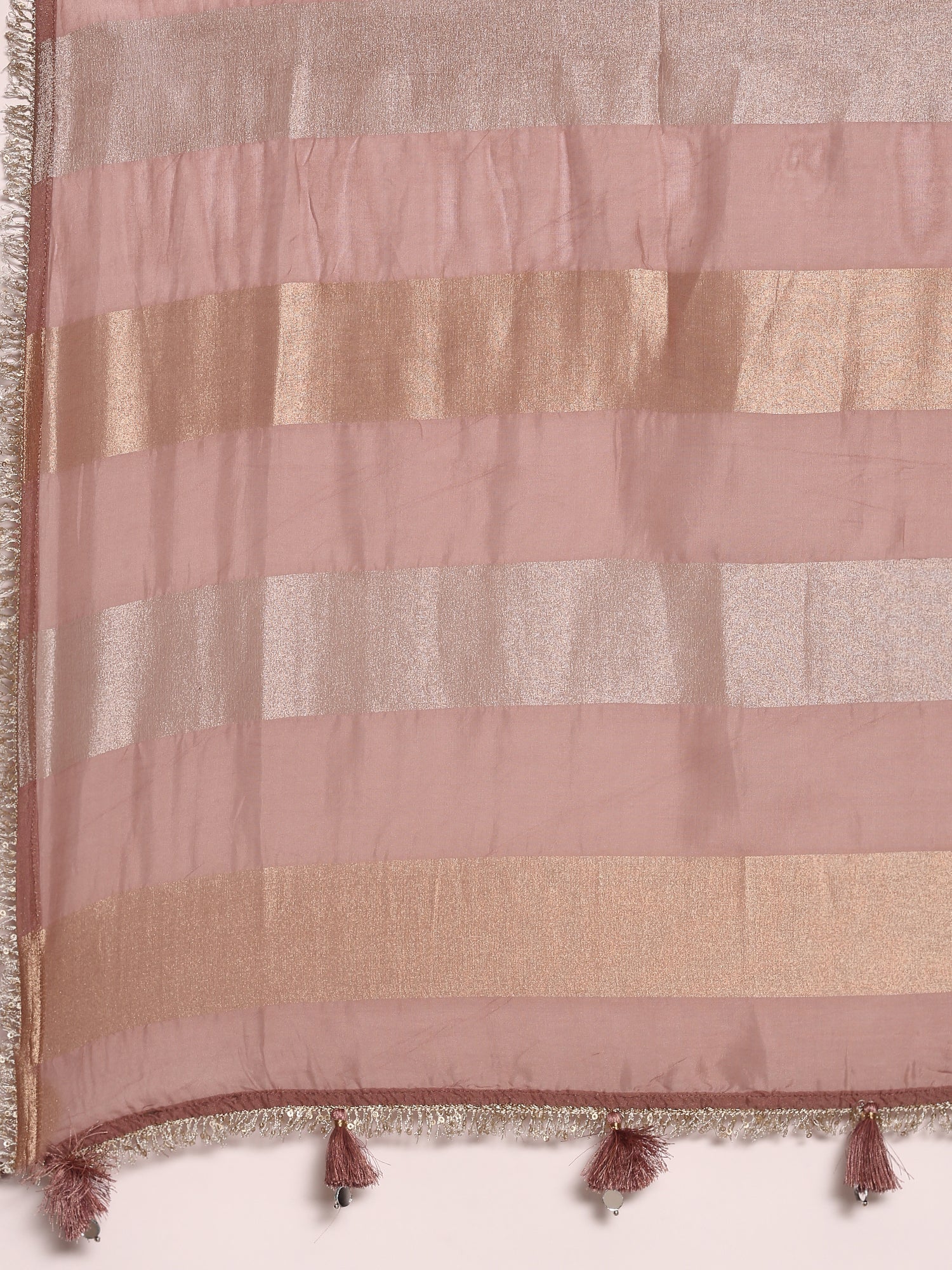 Onion Pink Banaras Silk Heavy Zari Embroidered Anarkali Set - Image 6