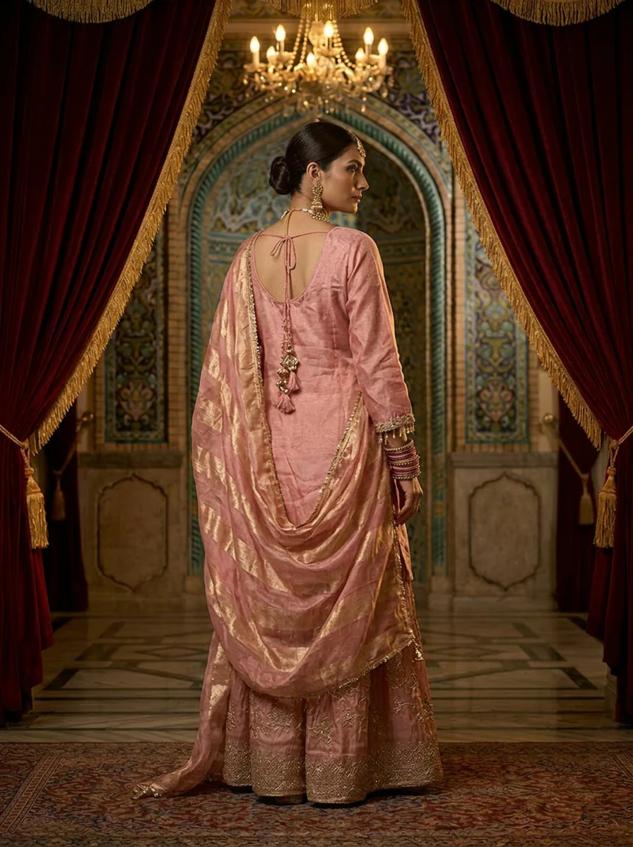 Onion Tissue Sequins Embroidered Three Piece Set - Image 2