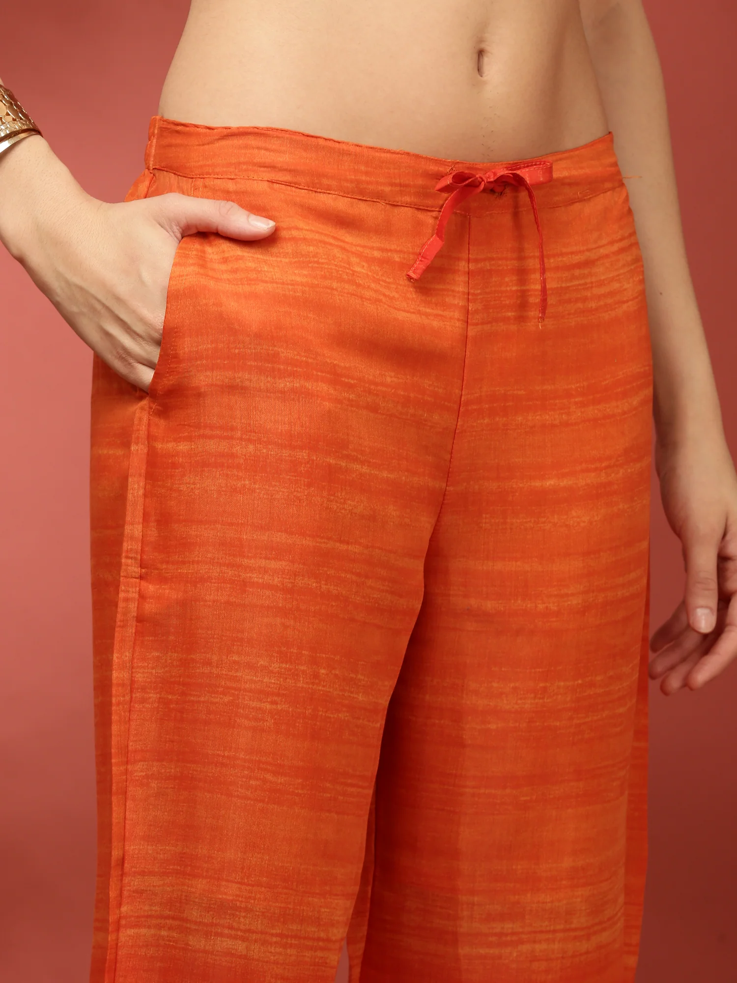 Orange Muslin Three Piece Set - Image 6