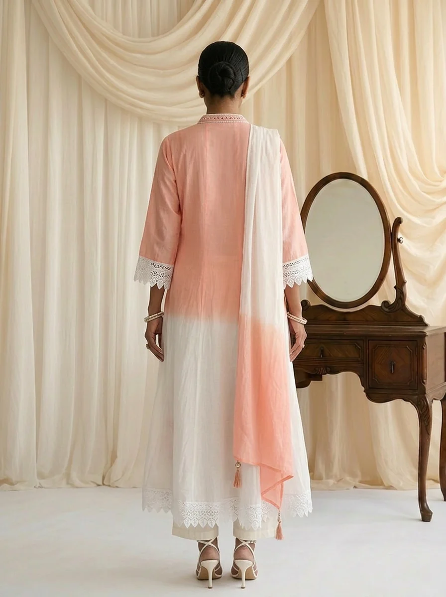 Peach Silk Three Piece Set - Image 3