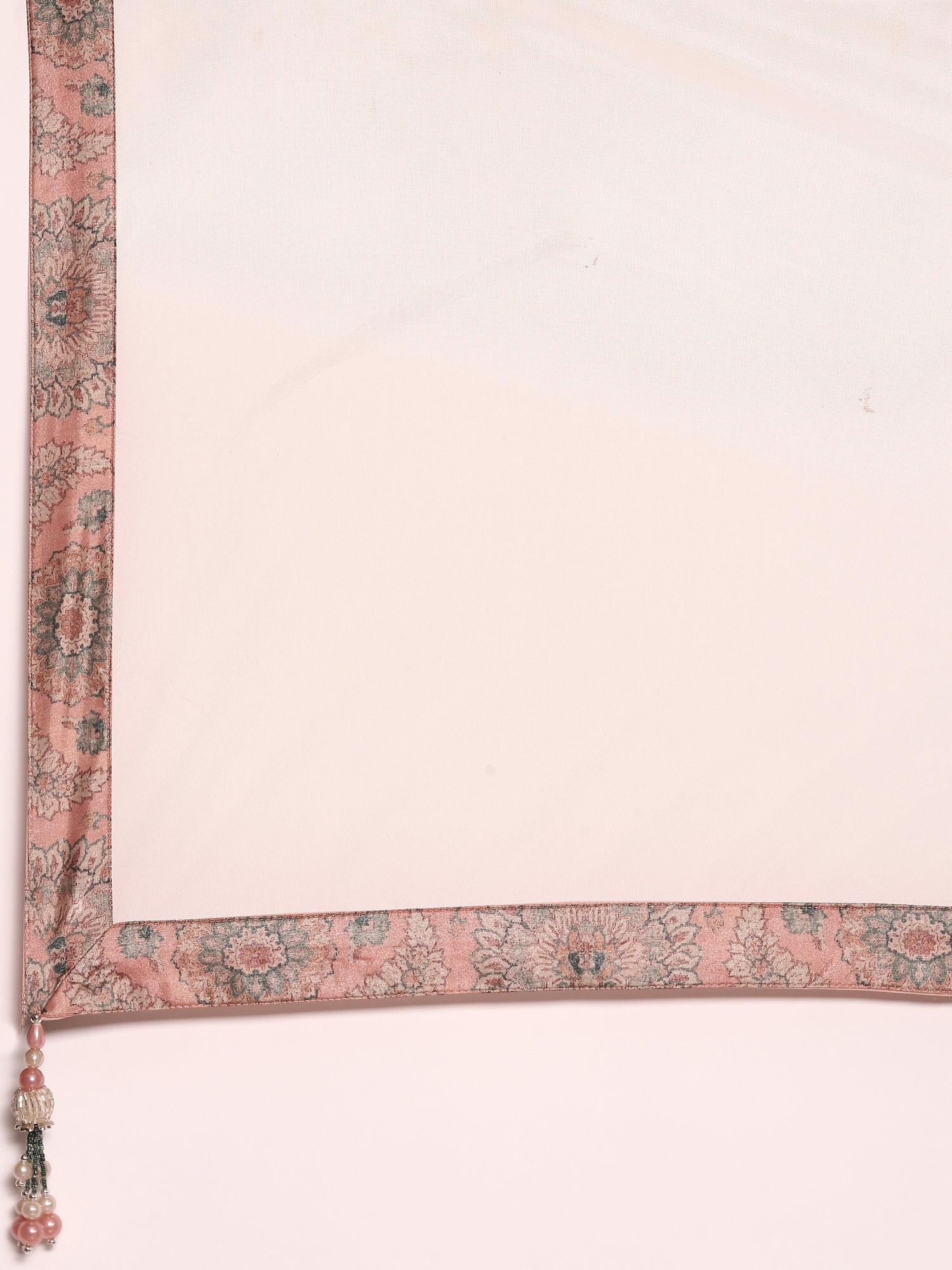 Peach Silk With Beads And Digital Print Ghagra Set - Image 9