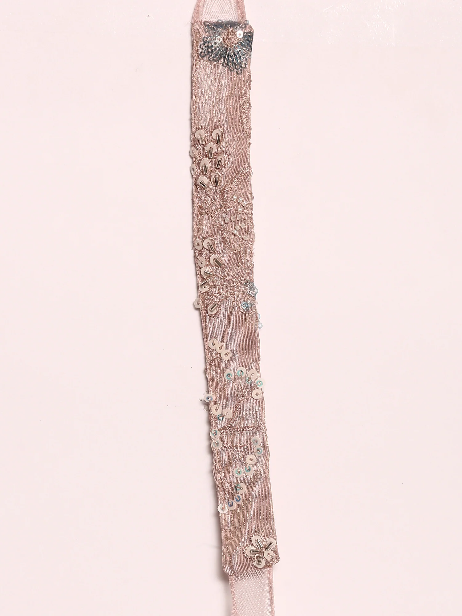 Peach Tissue Hand Embroidery Palazzo Set - Image 8