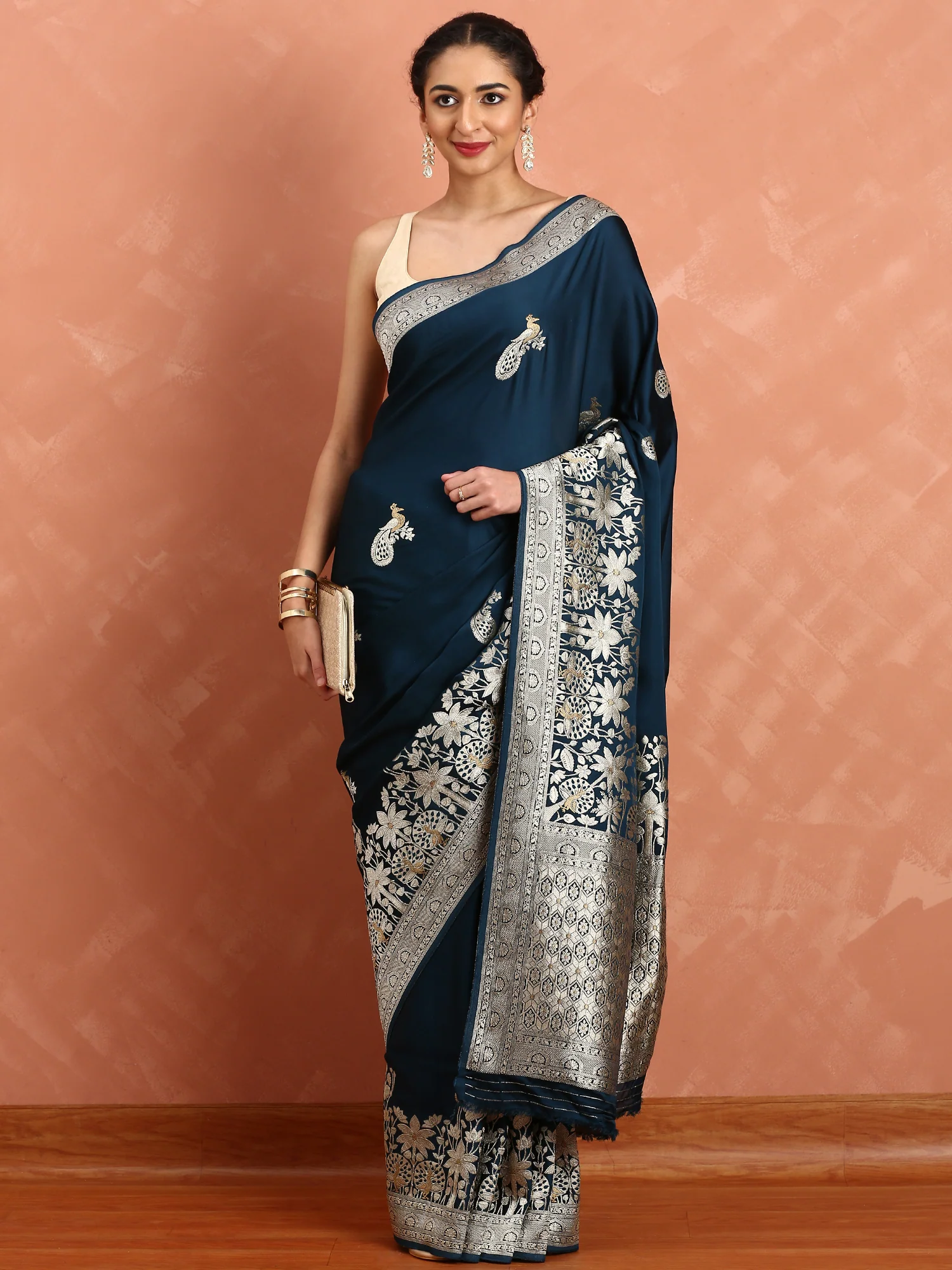 Peacock Banaras Silk Saree - Image 4