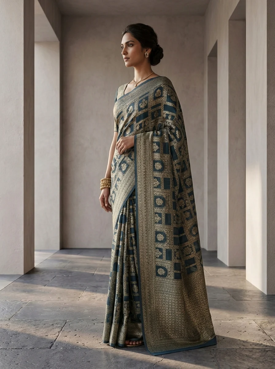 Peacock Banaras Weaved Saree - Image 2