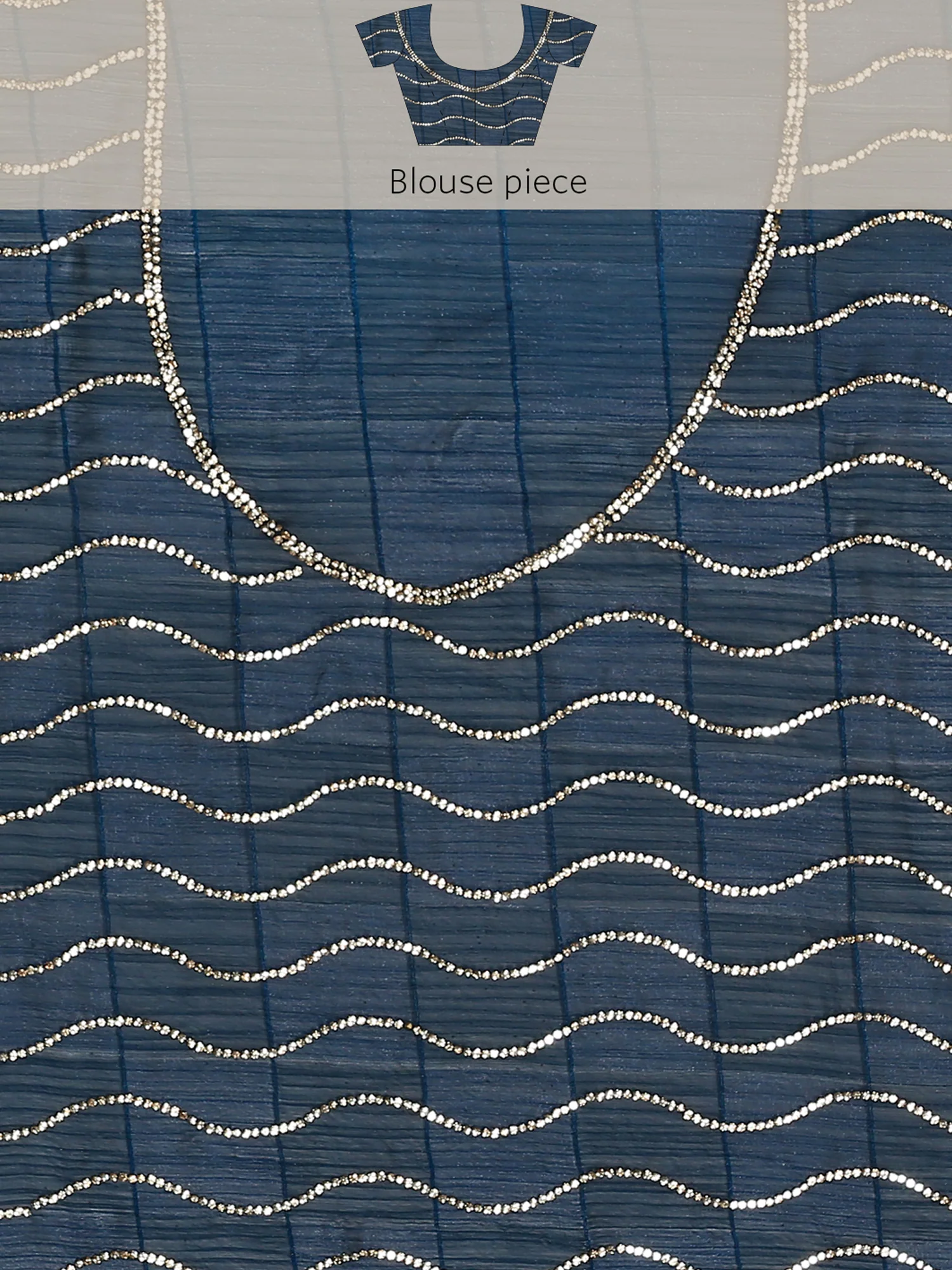 Peacock Jacquard Satin Organza Saree With Hand Embroidery - Image 8