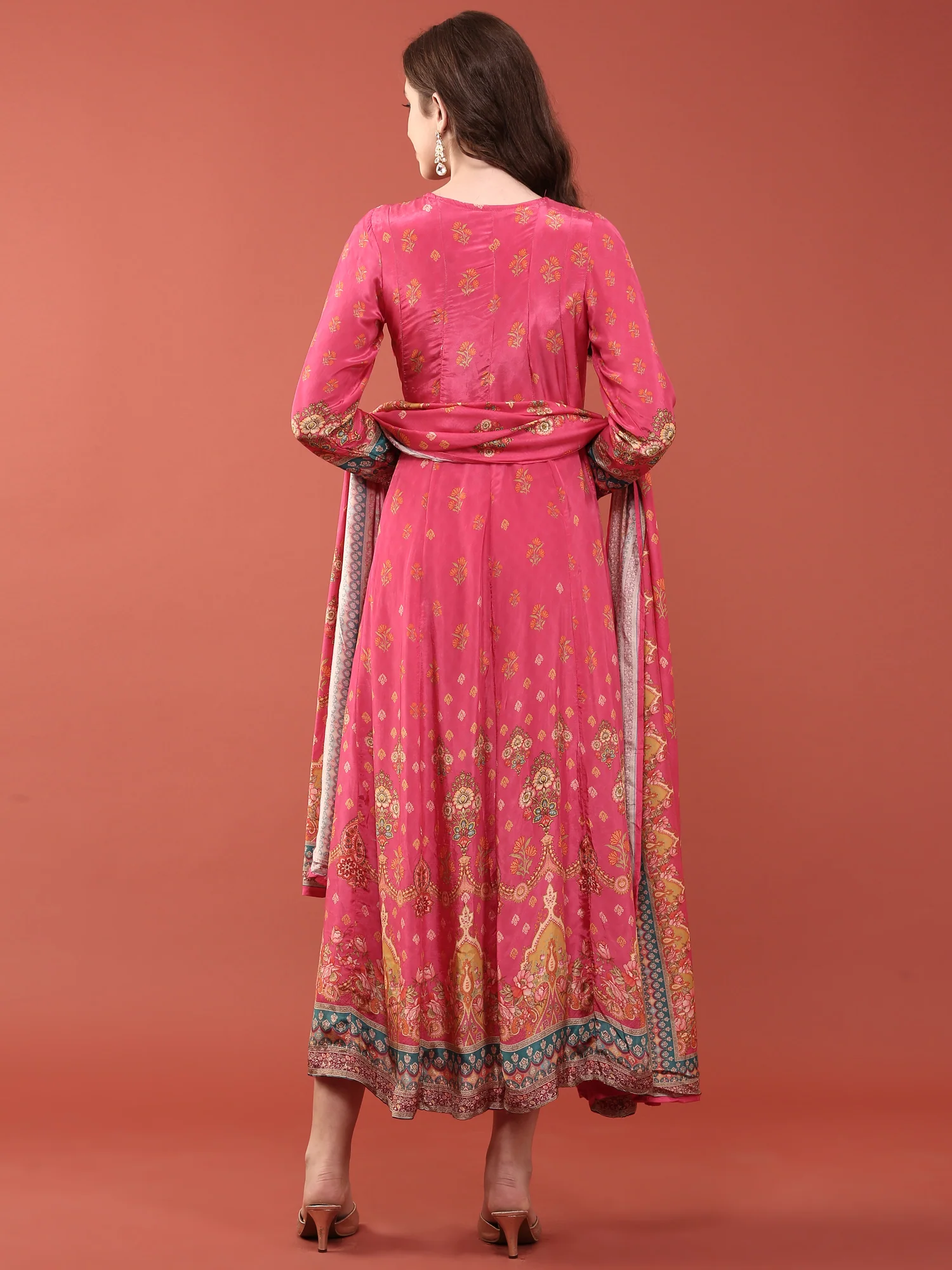 Pink Crepe Floral Digital Print two Piece Set - Image 3