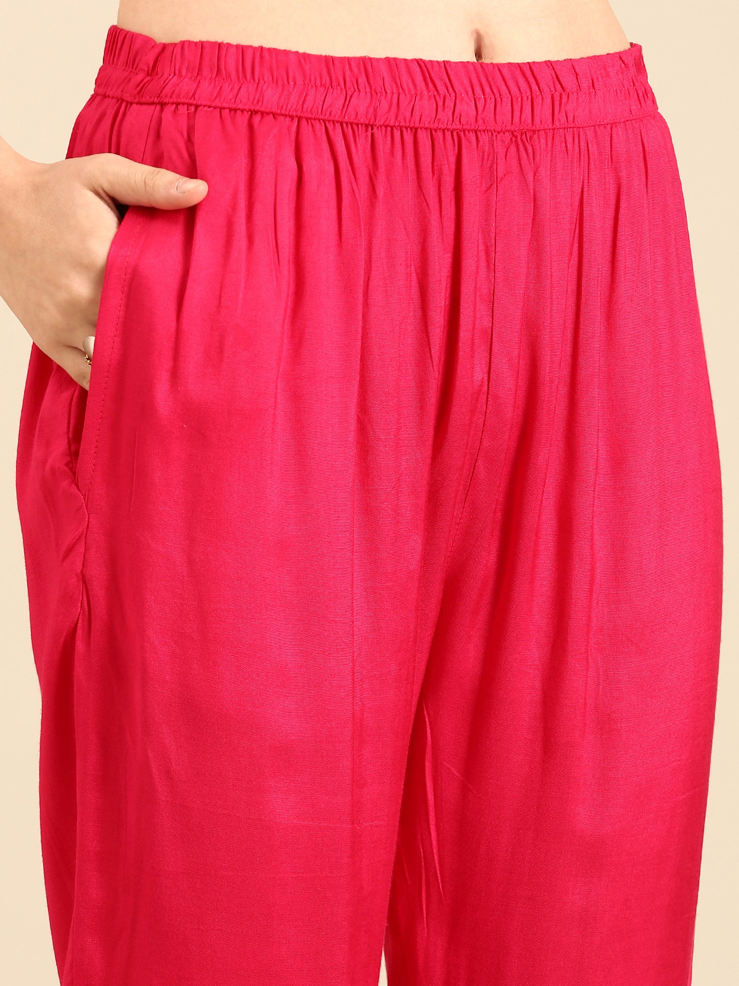 Pink Crepe suit with embroidery work - Image 7