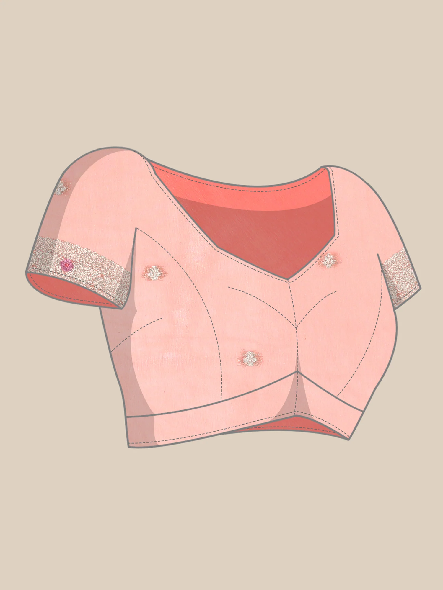 Pink khadi banaras weave saree - Image 8