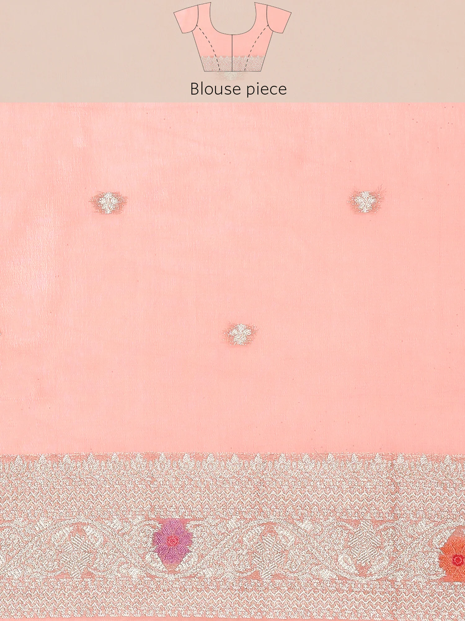 Pink khadi banaras weave saree - Image 9
