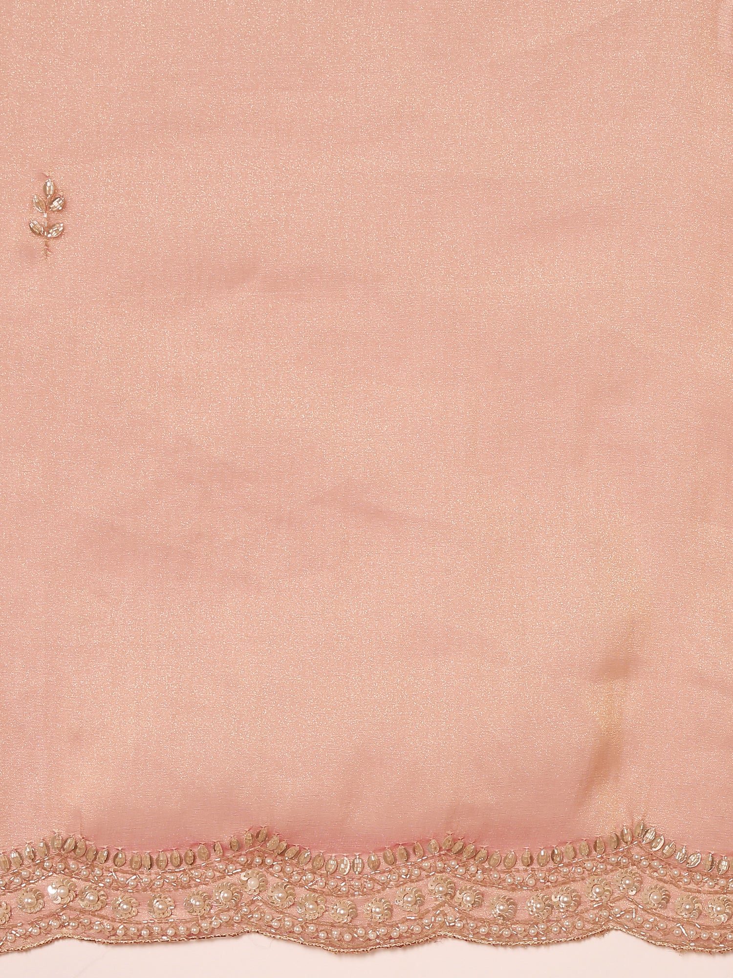 Pink Organza Stone And Thread Embroidery Saree - Image 5
