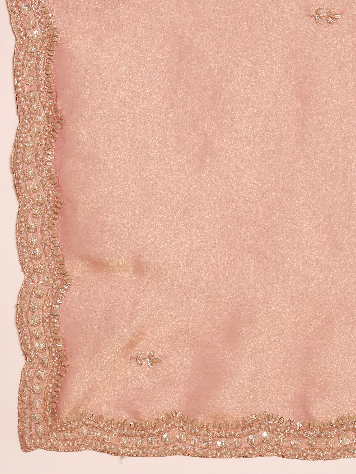 Pink Organza Stone And Thread Embroidery Saree - Image 6