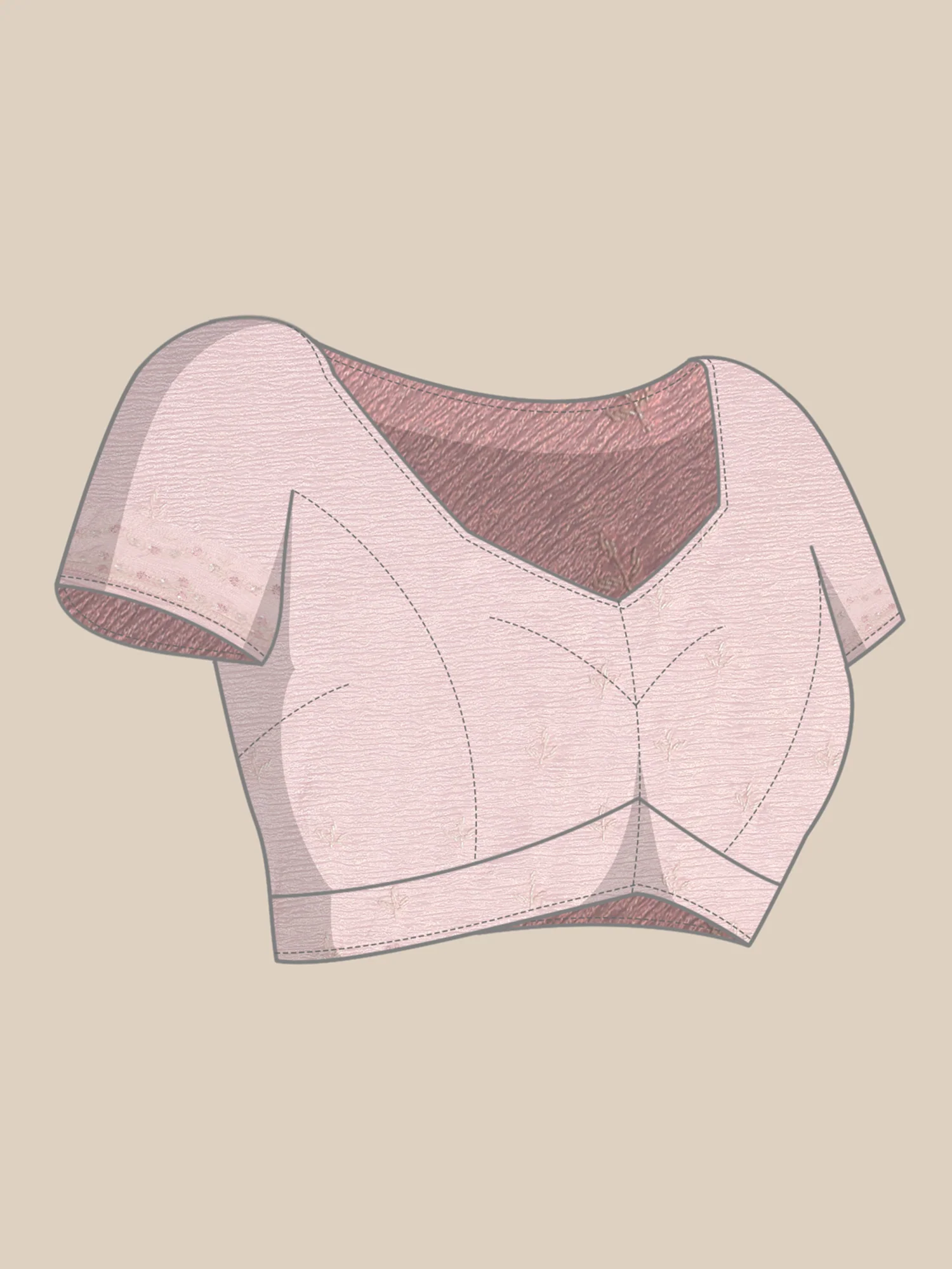 Pink Shimmer Embroidery Saree - Image 7