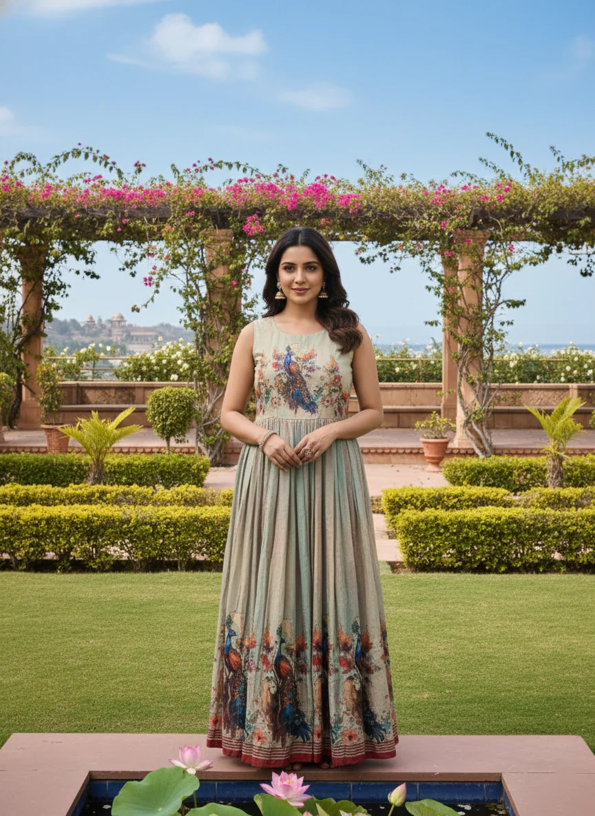 Pista Dola Silk Printed Long Dress