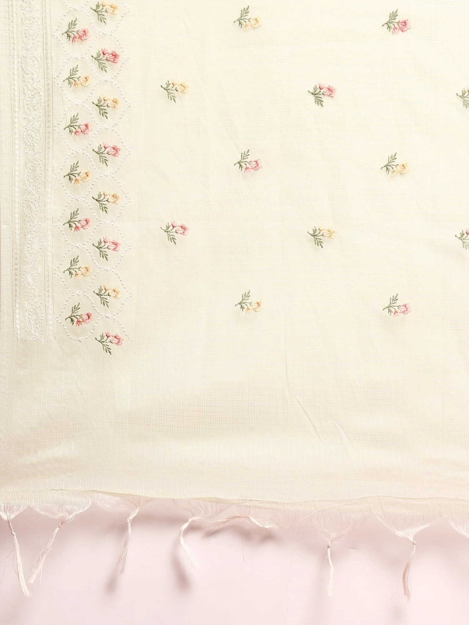 Pista Green Kota doriya Resham thread work three piece suit set - Image 8