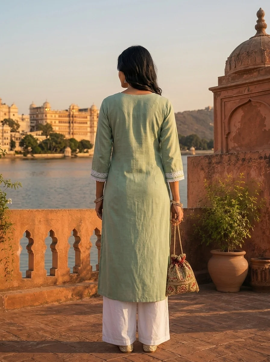 Pista Rayon Paisley And Floral Motifs Embroidered Kurta - Image 2