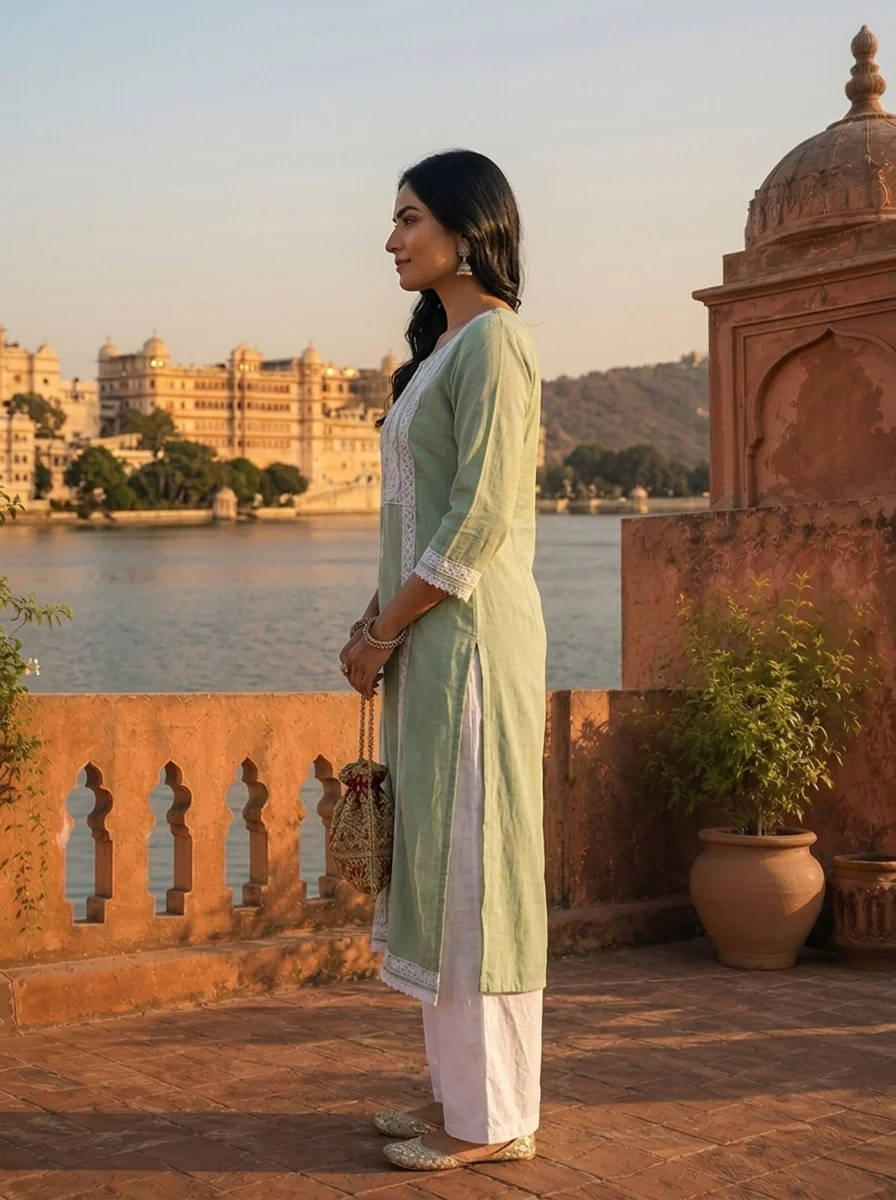Pista Rayon Paisley And Floral Motifs Embroidered Kurta - Image 3