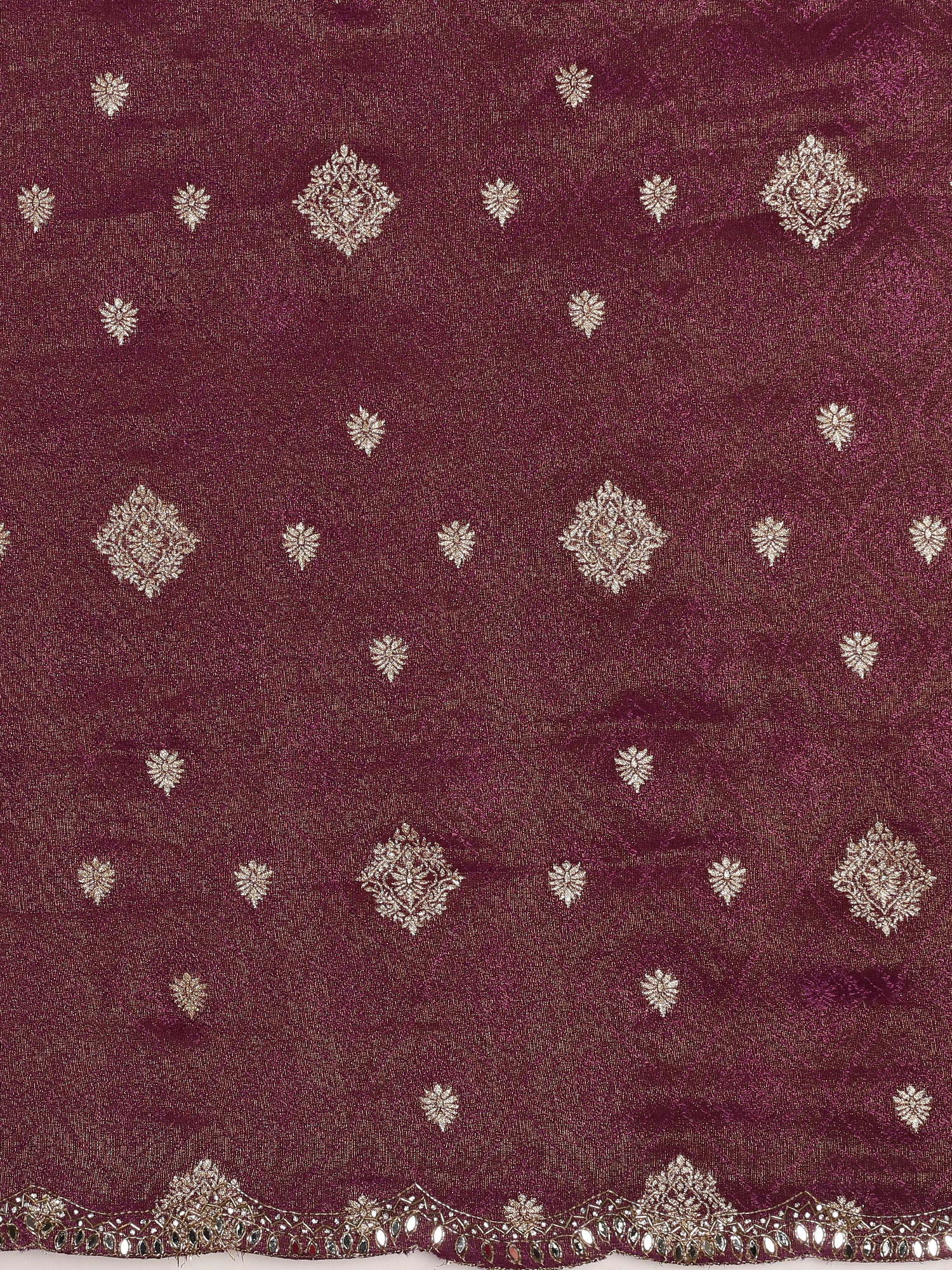 Purple Banaras Weaved Saree With Embroidery Readymade Blouse - Image 6