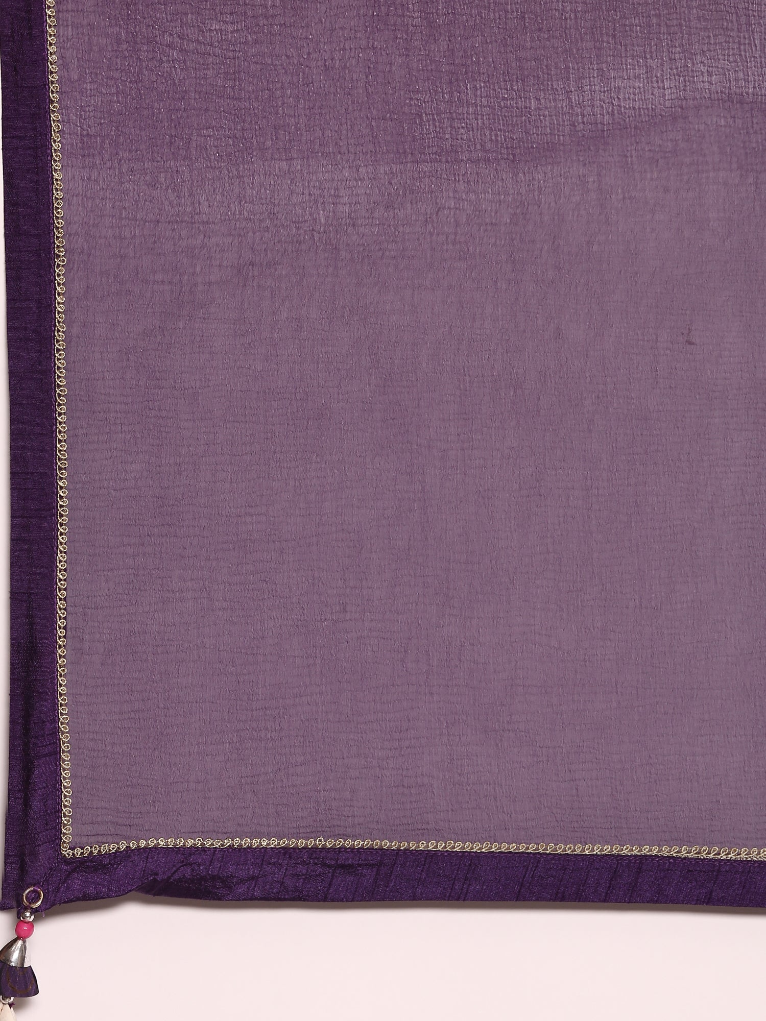 Purple Crepe Hand Embroidered Ghagra Set - Image 8