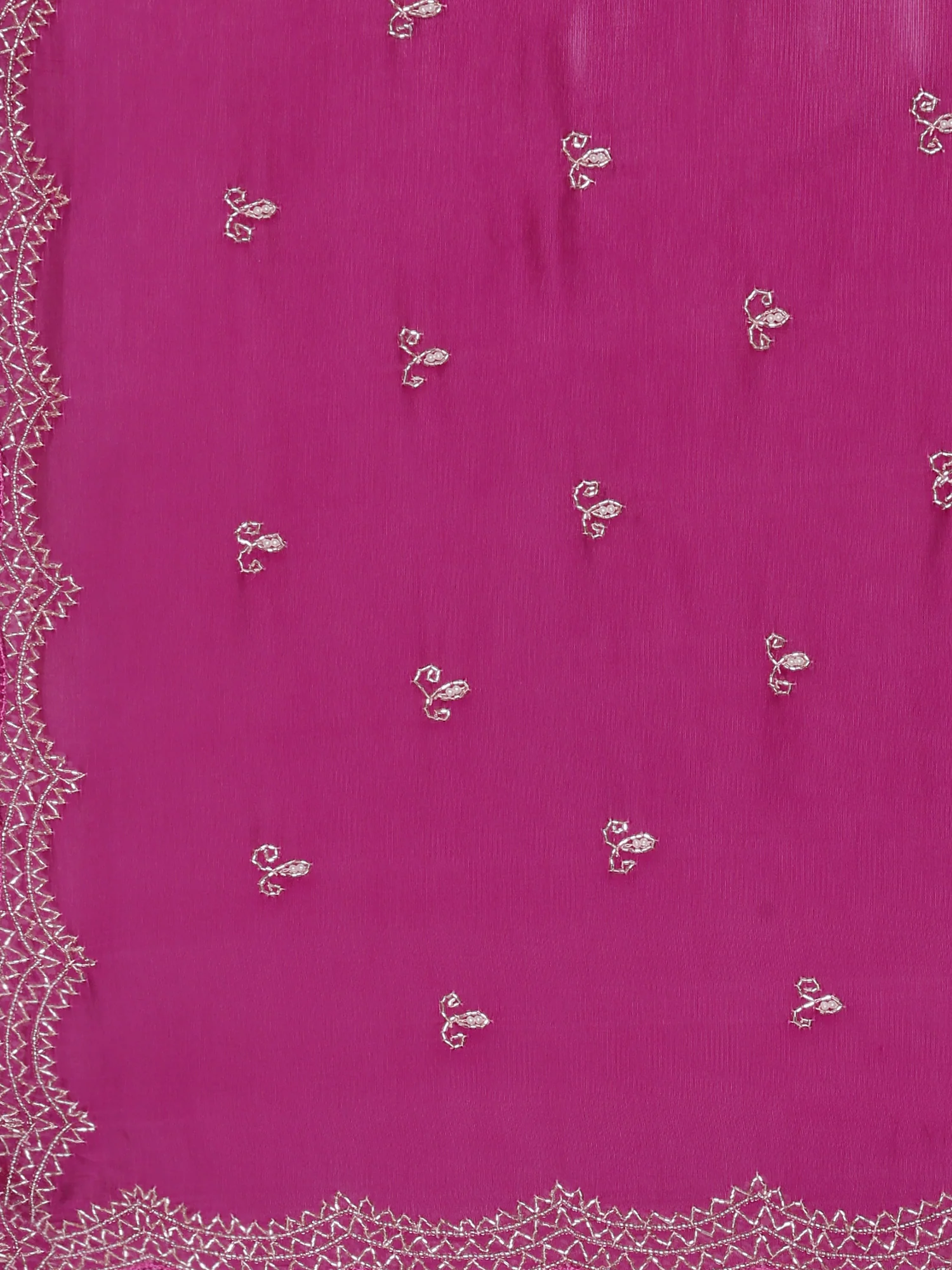 Purple Crepe Hand Embroidery Saree - Image 5