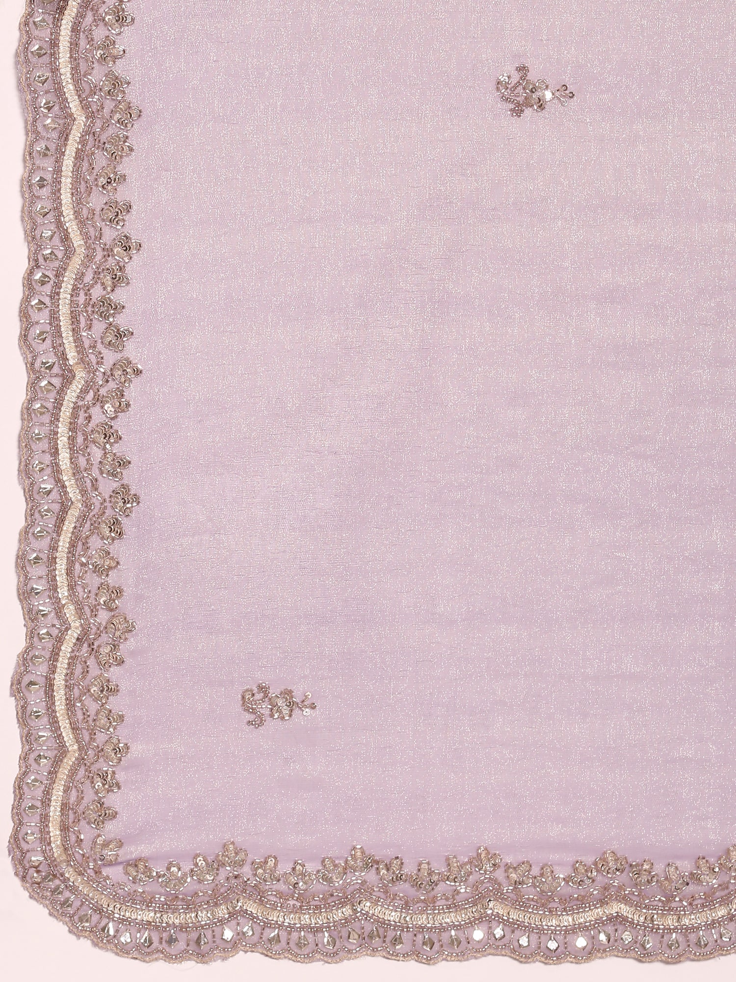 Purple Jacquard Zari Embroidery Saree - Image 5