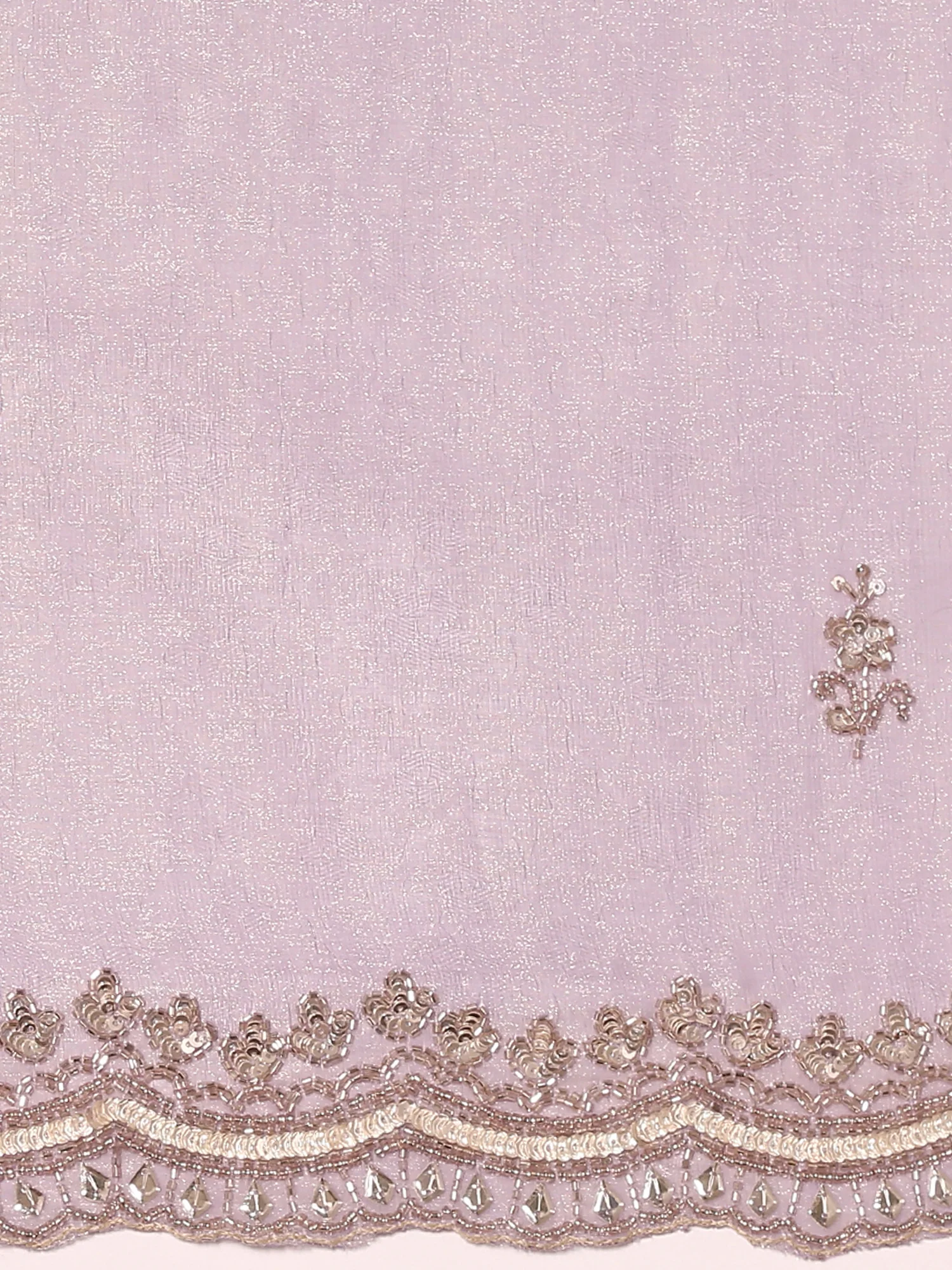Purple Jacquard Zari Embroidery Saree - Image 6