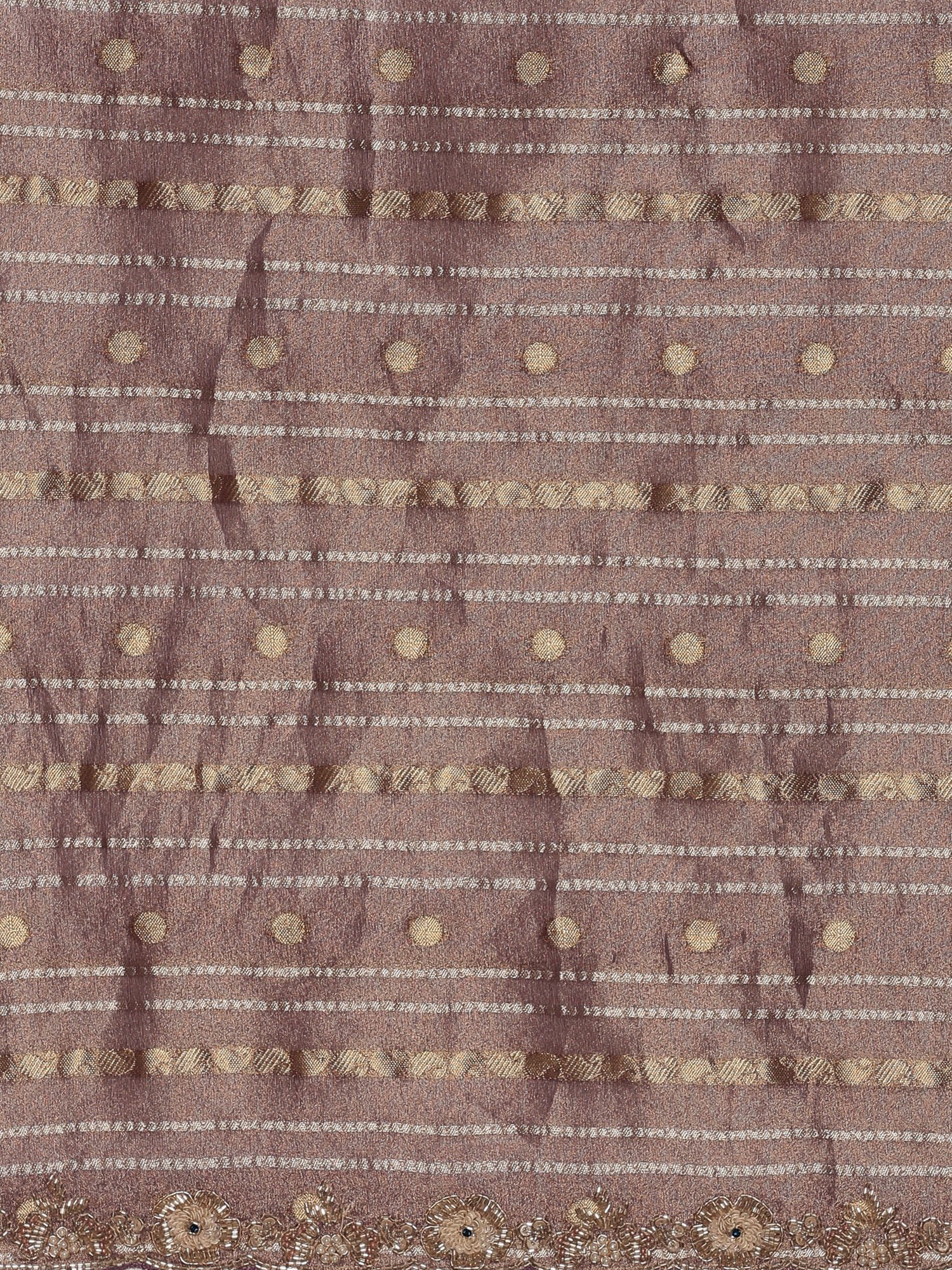 Purple Tissue Weaved Saree With Stone Work Readymade Blouse - Image 6