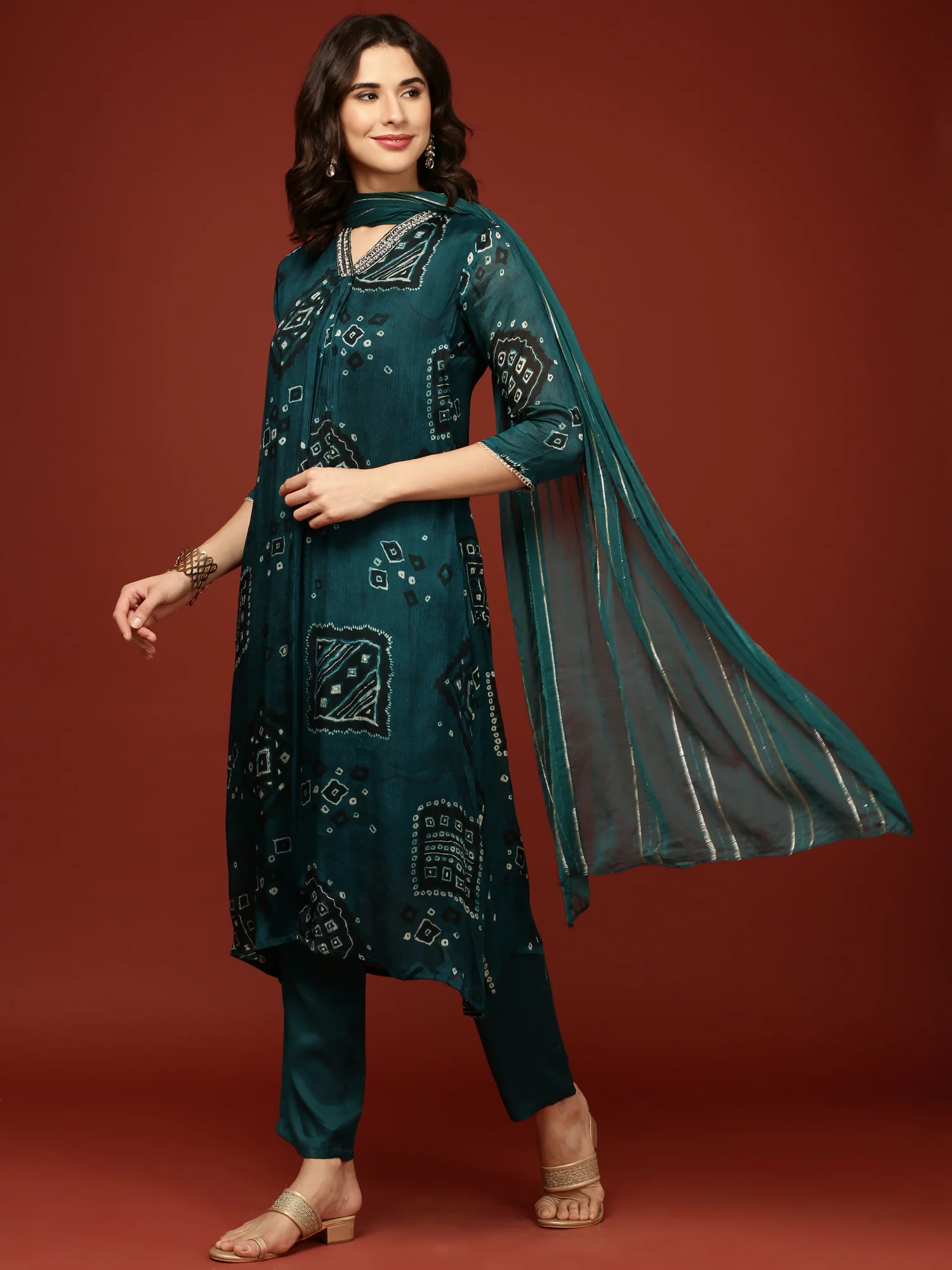 Rama Chinnon Printed Three Piece Set - Image 5