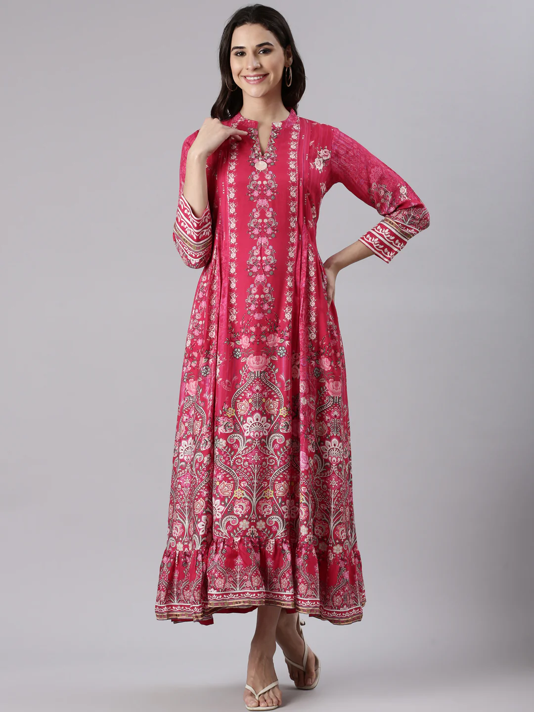 Rani Muslin Printed Long Gown - Image 2