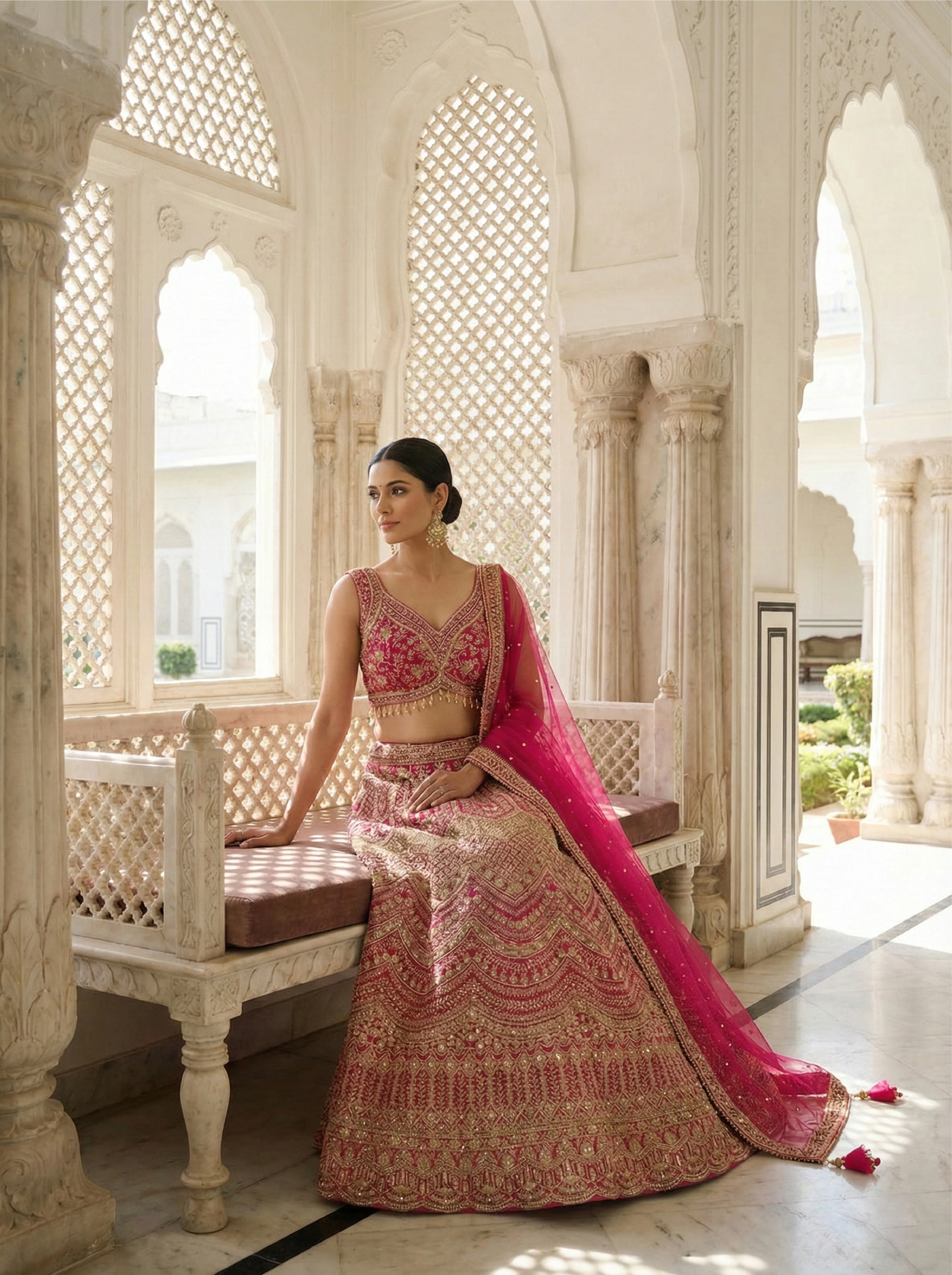 Rani Net Heavy Zari Embroidery Ghagra Set - Image 2