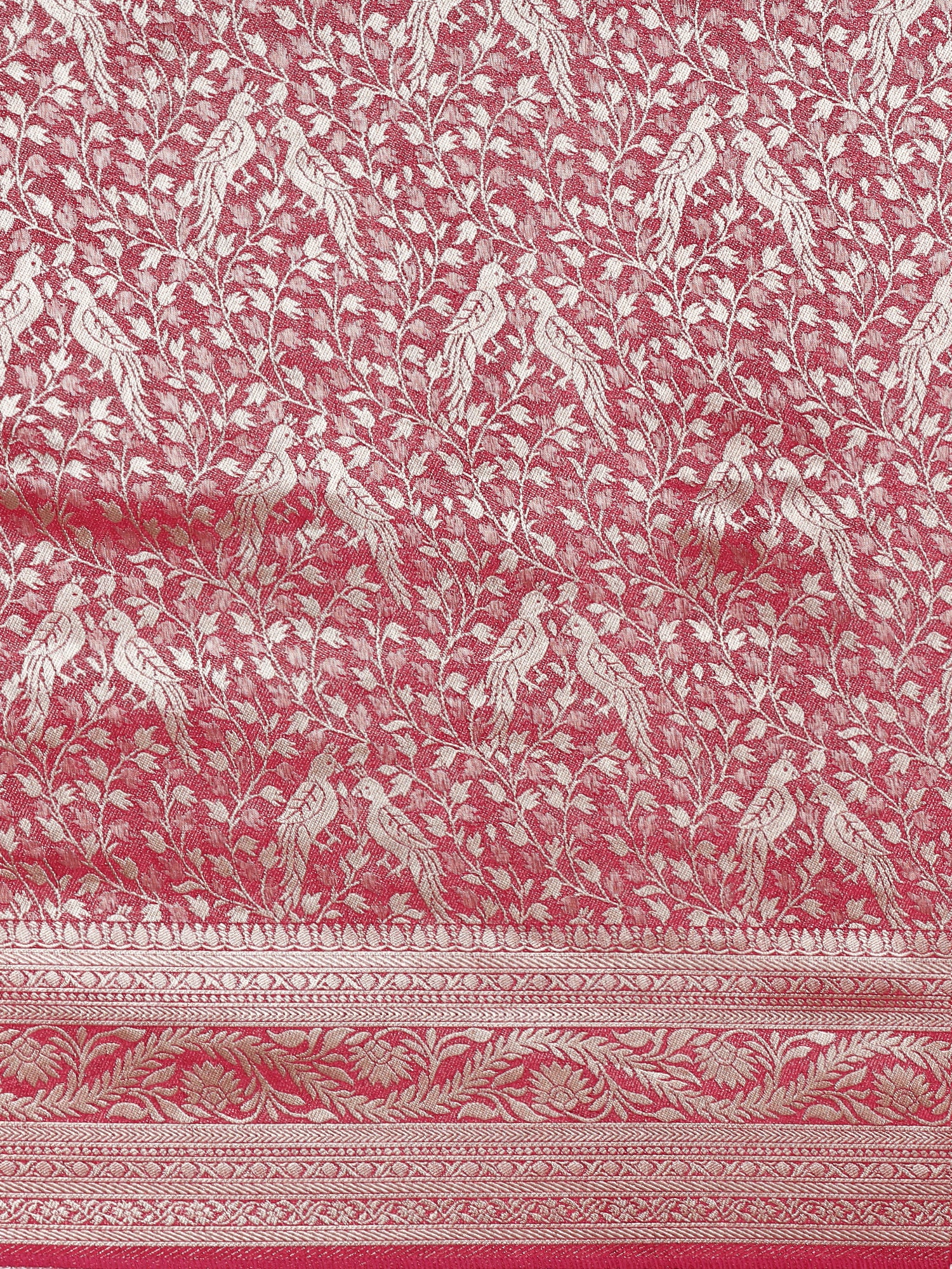 Rani Pink Banaras Weaved Saree - Image 7