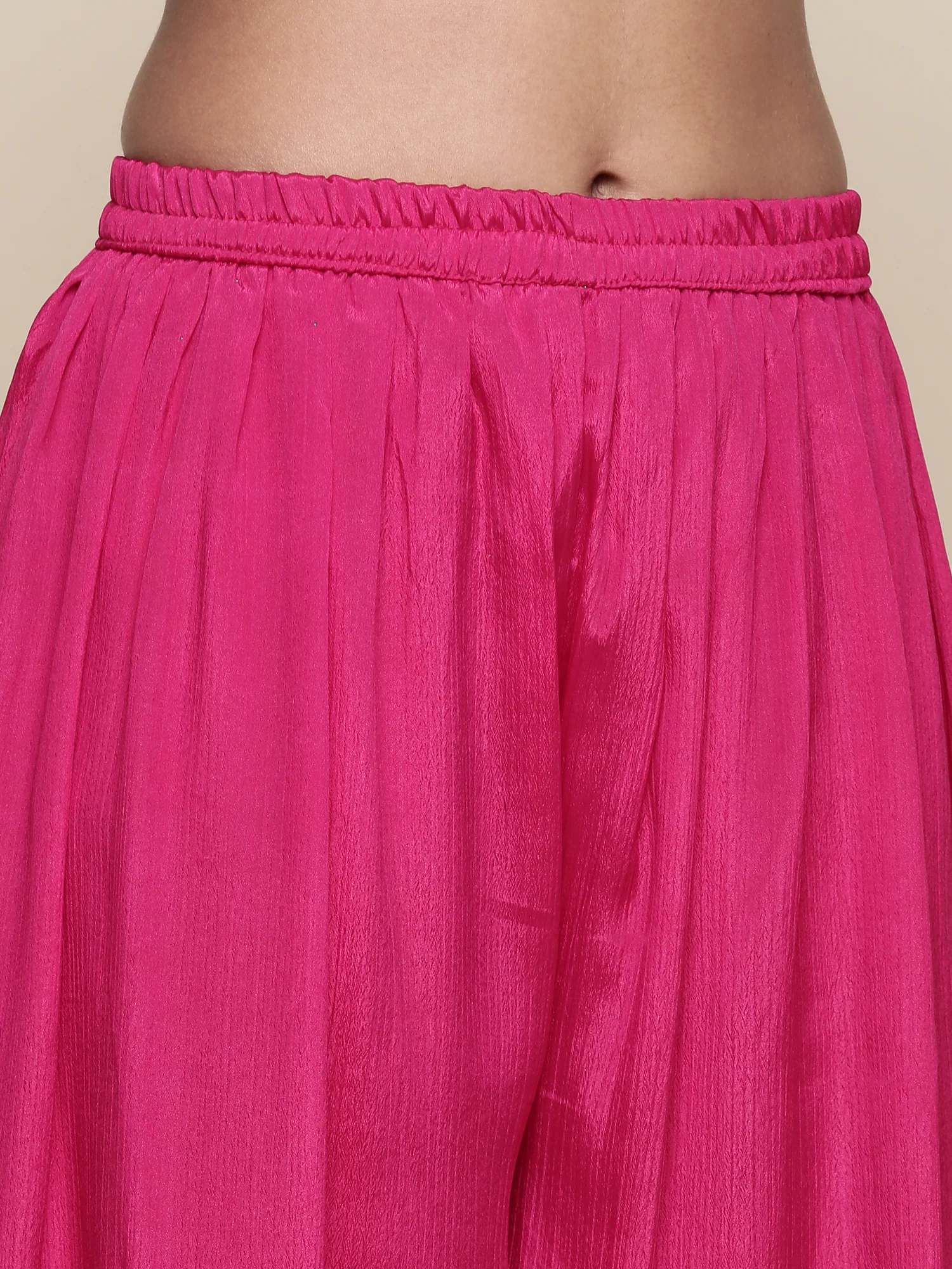 Rani pink georgette embroidered anarkali three piece set - Image 6