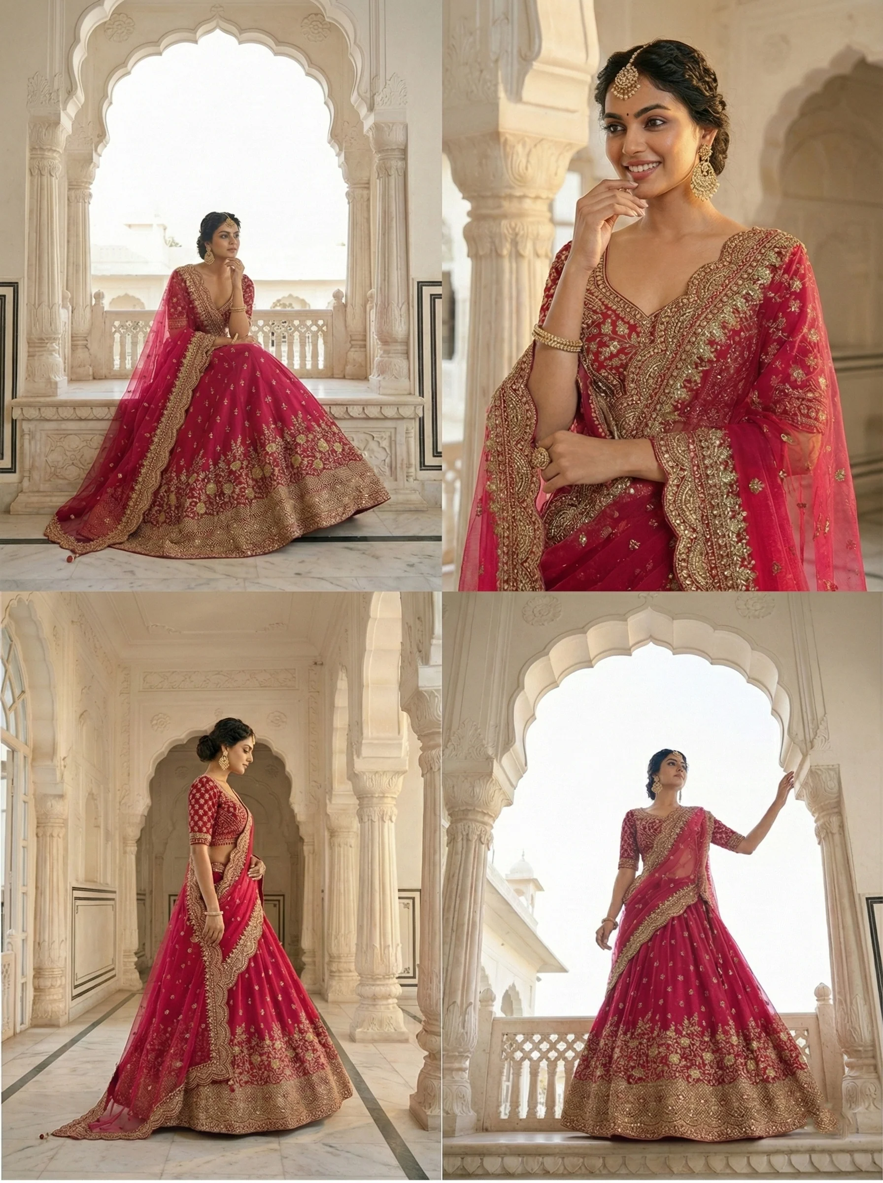 Rani Pink Silk Hand Embroidered Ghagra Set - Image 2
