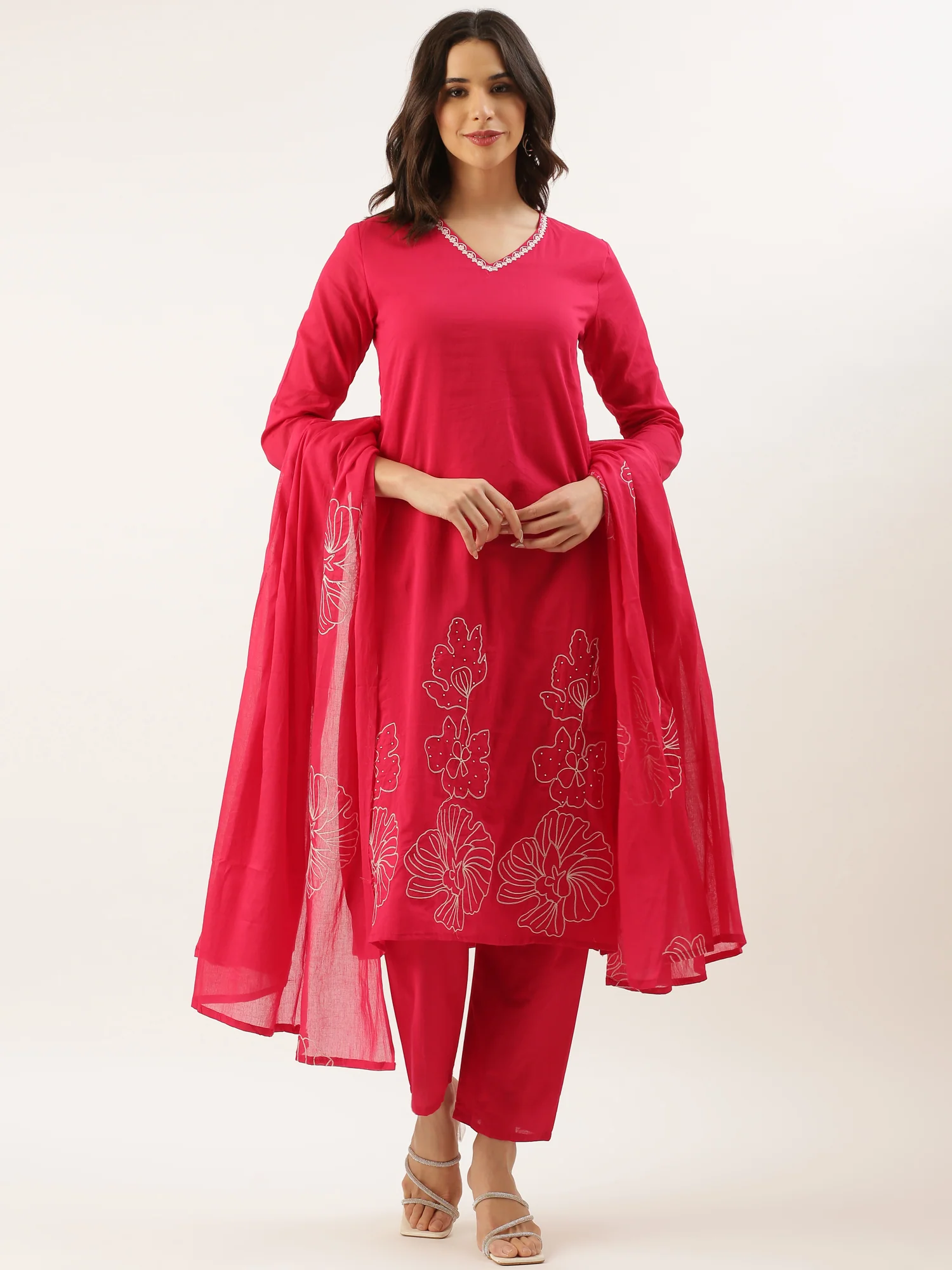 Rani Rayon Embroidery Three Piece Suit Set - Image 5